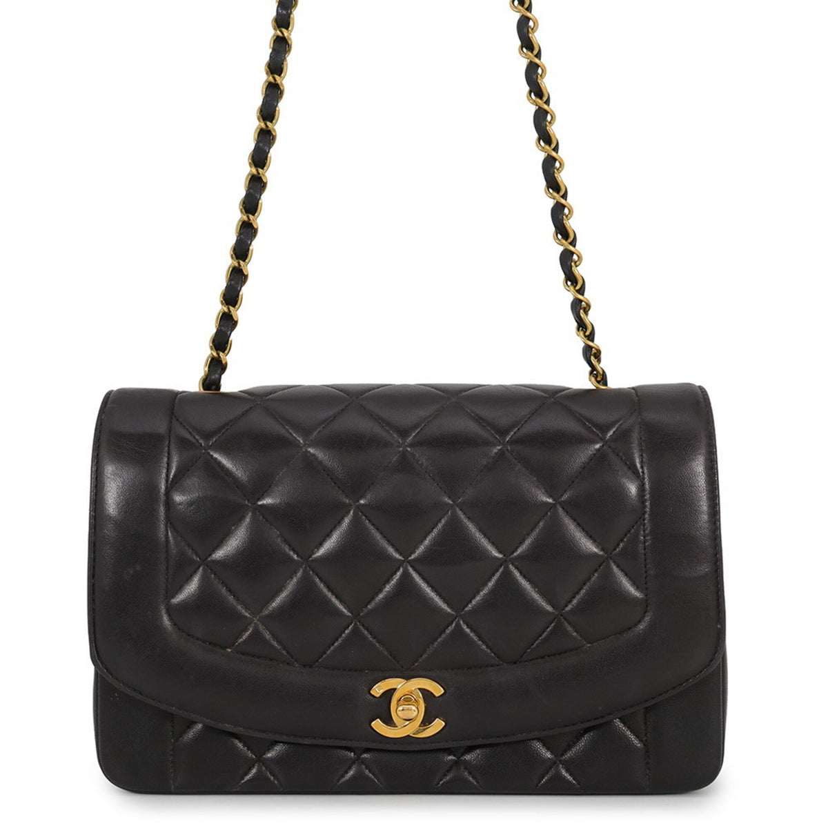 Chanel Matelasse Black Leather Shoulder Bag (Pre-Owned)