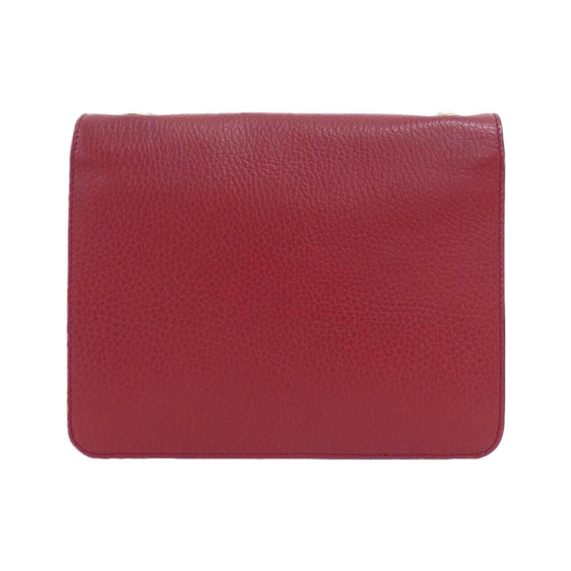 Gucci Red Color Leather Shoulder Bag (Pre-Owned)
