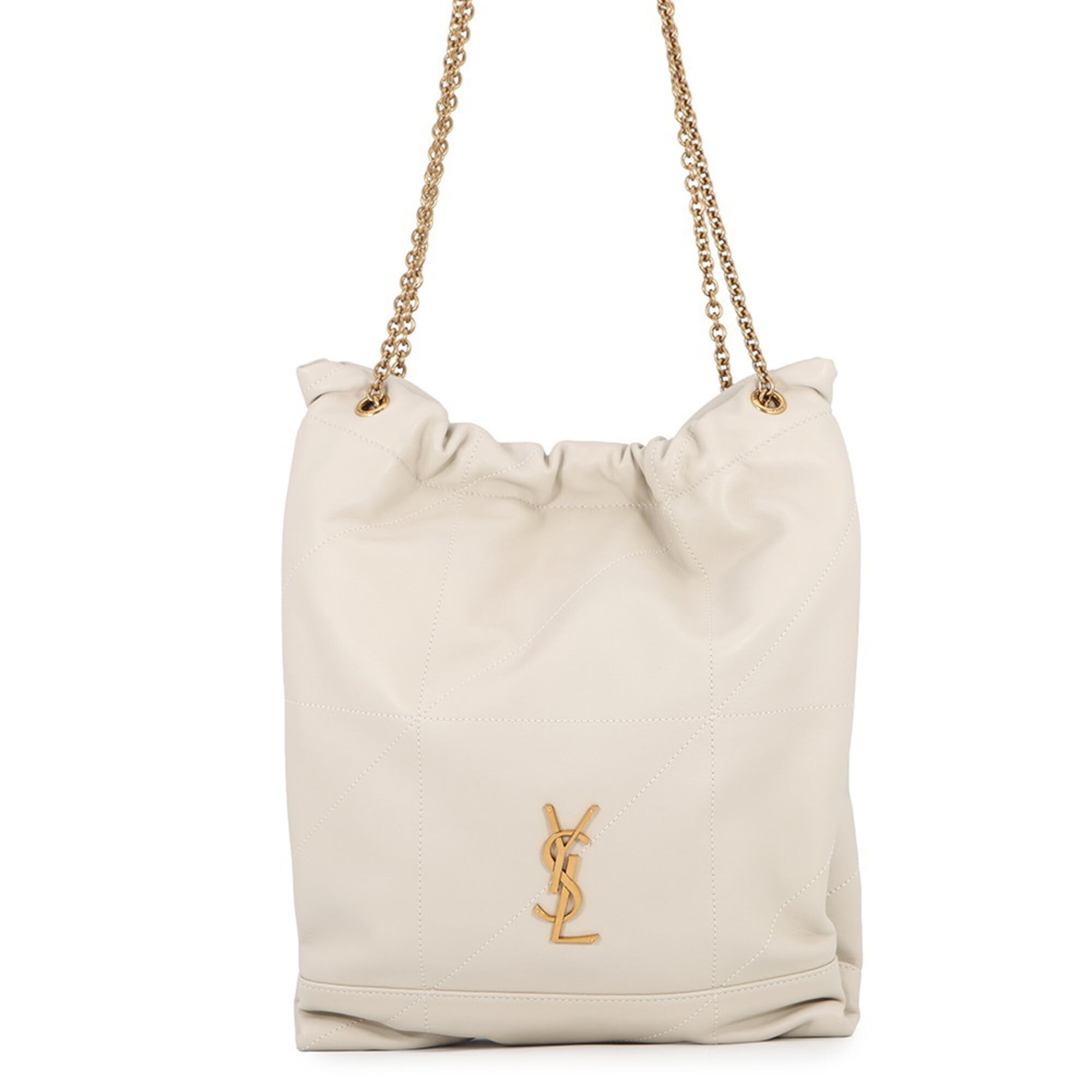 Yves Saint Laurent Beige Leather Handbag Shoulder Bag (Pre-Owned)