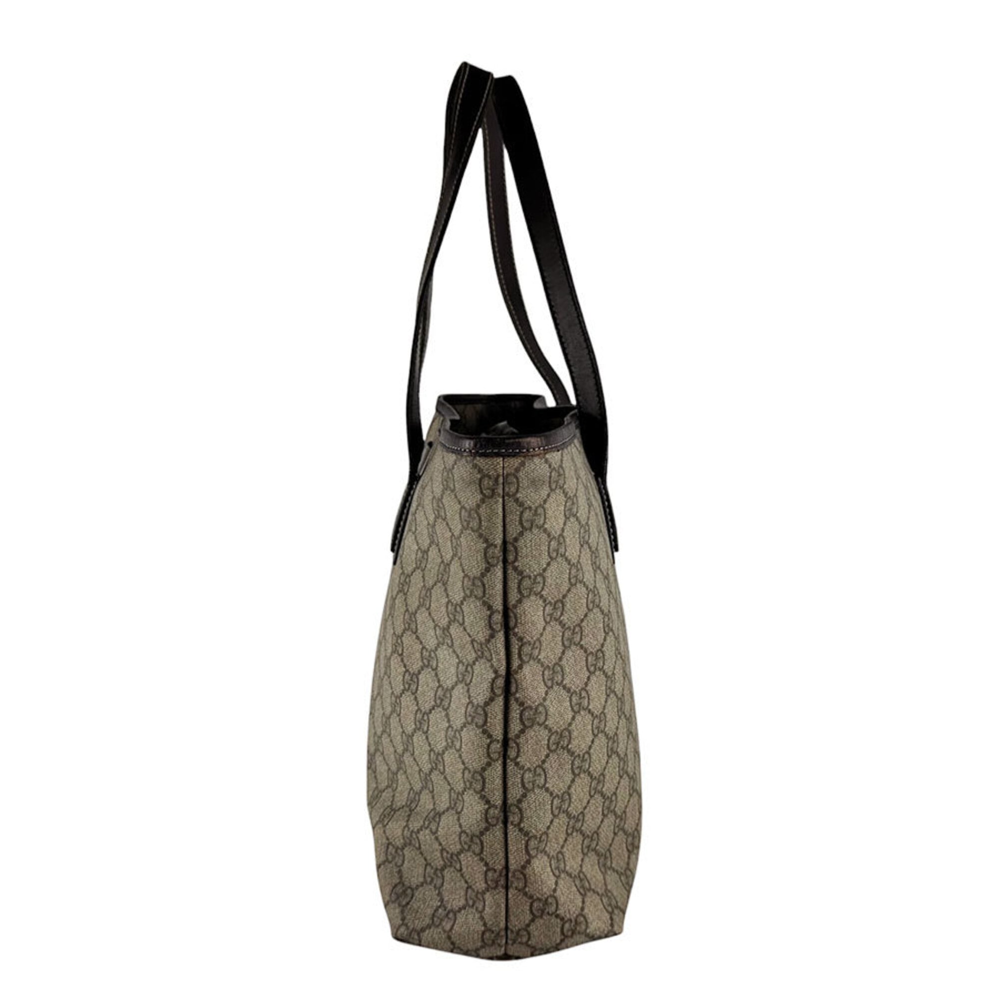 Gucci Brown Gg Supreme Canvas Tote Bag (Pre-Owned)