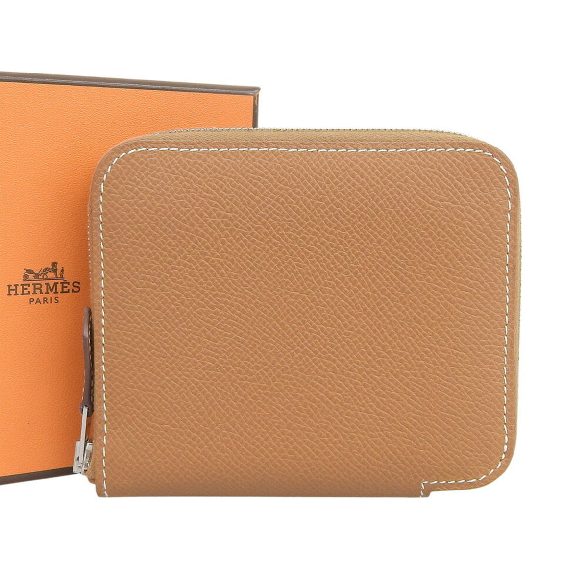 Hermes Brown Epsom Leather Coin Purse/Coin Case (Pre-Owned)