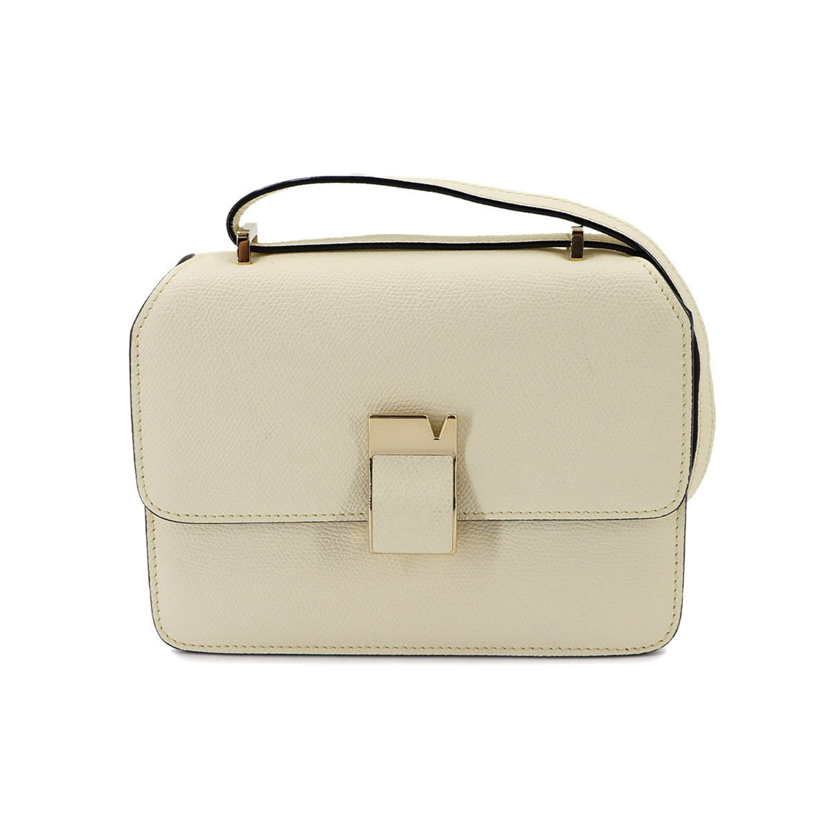 Valextra White Leather Handbag Shoulder Bag (Pre-Owned)