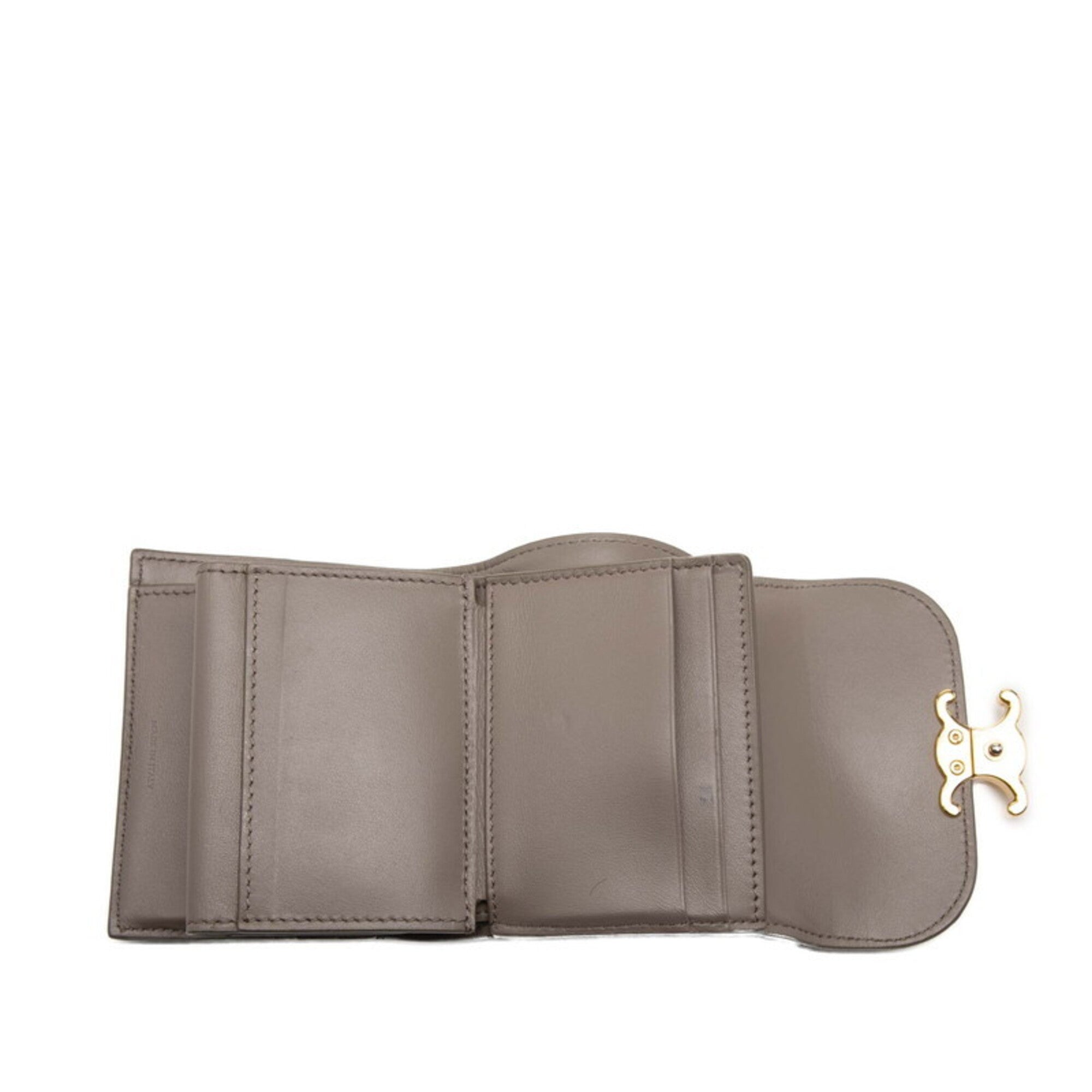 Celine Gray Leather Wallet (Bi-Fold) (Pre-Owned)