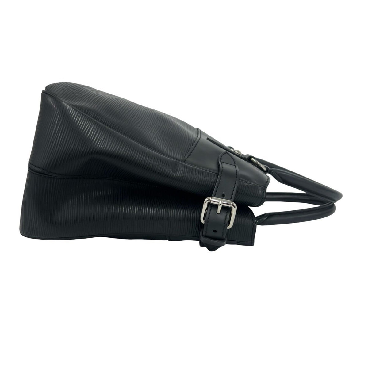 Louis Vuitton Black Leather Boston Bag Handbag Tote Bag (Pre-Owned)