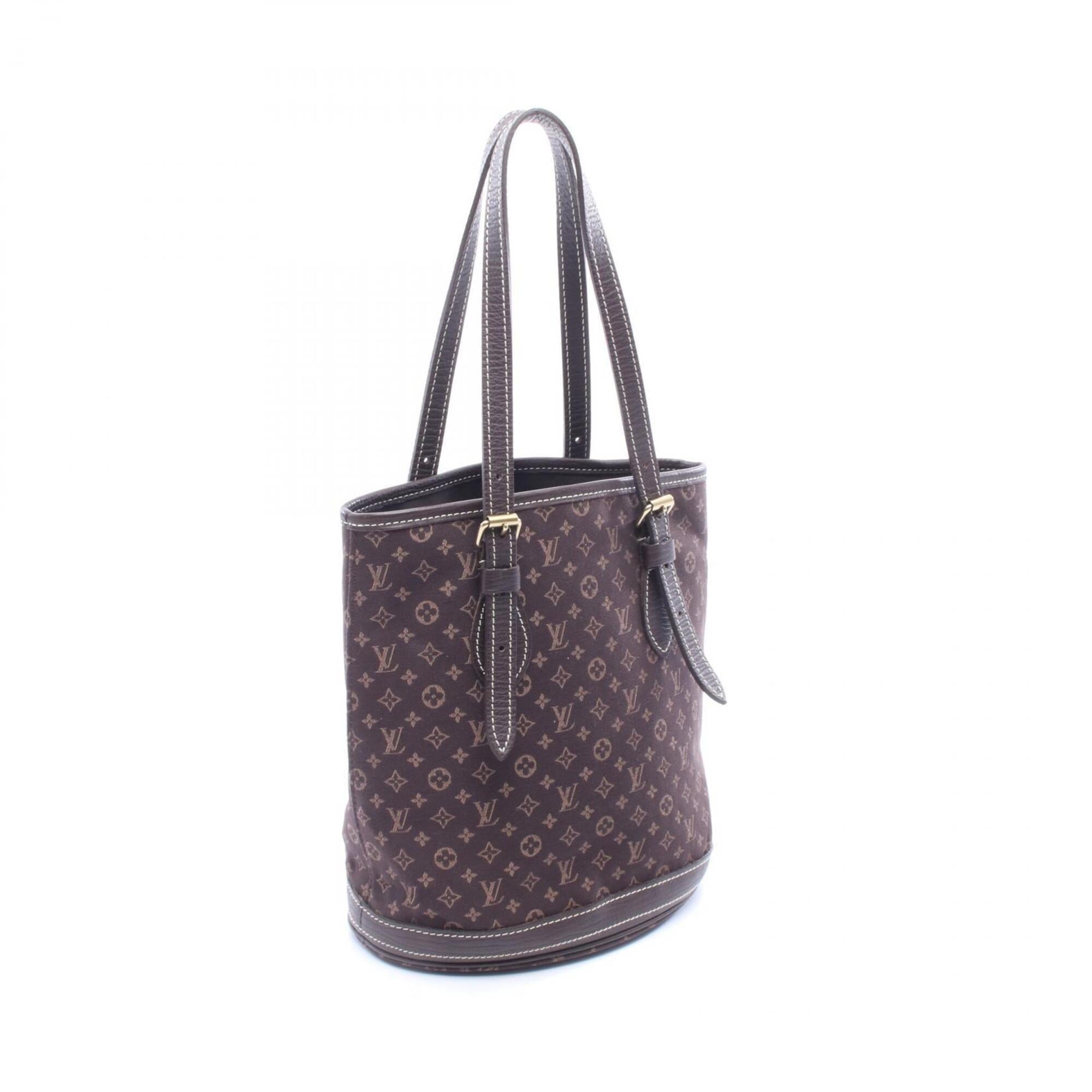 Louis Vuitton Brown Ebene Canvas Monogram Mini Leather Handbag Tote Bag (Pre-Owned)