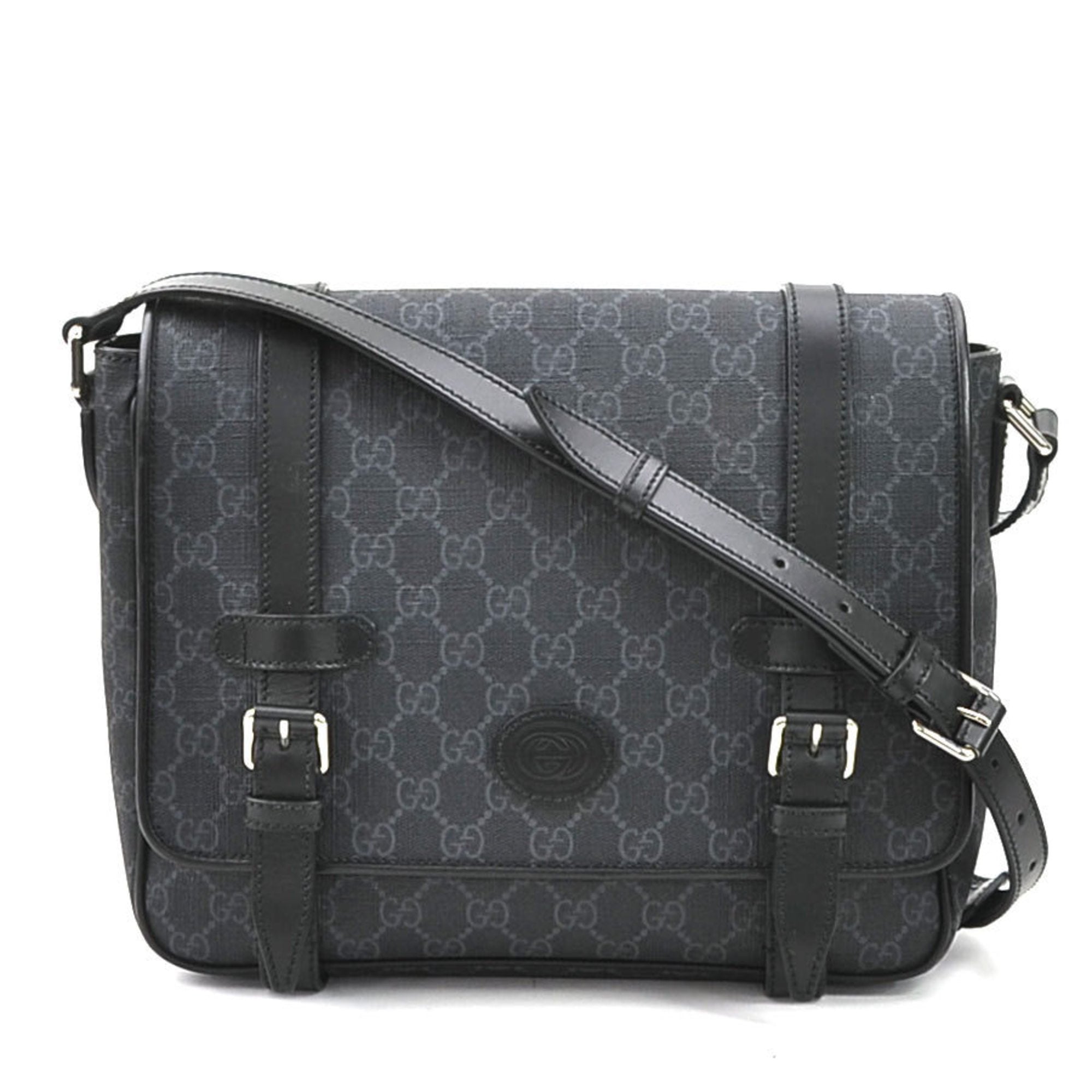 Gucci Black Gray Pvc Shoulder Bag (Pre-Owned)