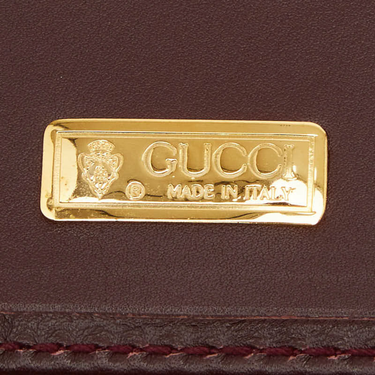 Gucci Bordeaux Red Color Wine Leather Document Case (Pre-Owned)