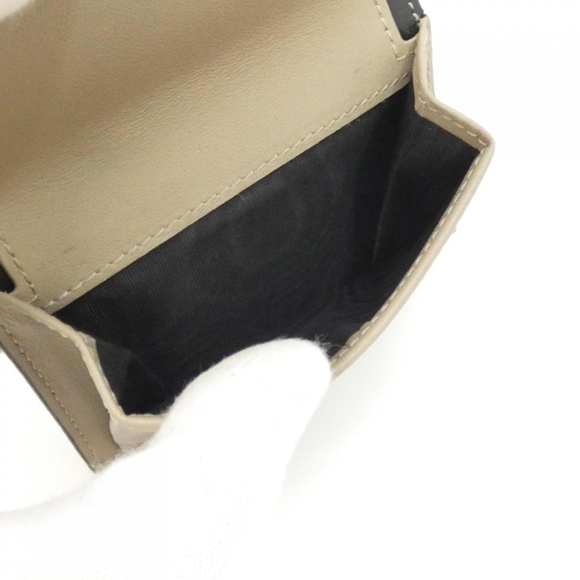 Christian Dior Black White Leather Wallet (Bi-Fold) (Pre-Owned)