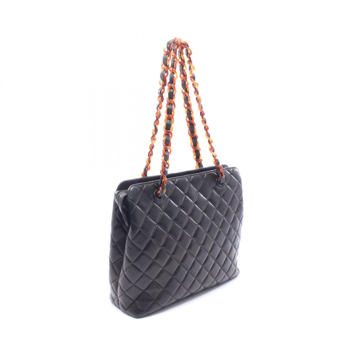 Chanel Black Leather Handbag Tote Bag (Pre-Owned)