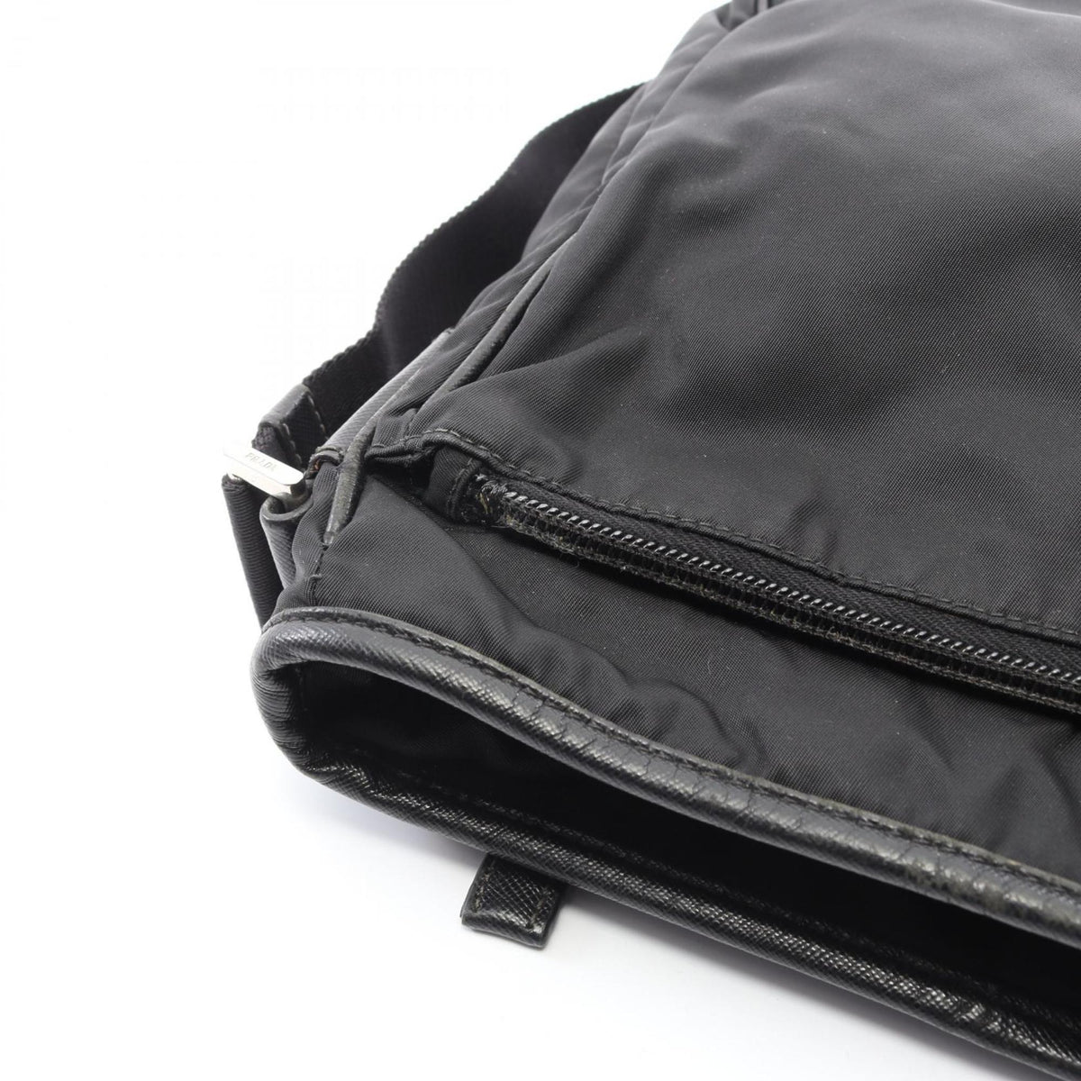 Prada Black Nylon Saffiano Triangle Shoulder Bag (Pre-Owned)