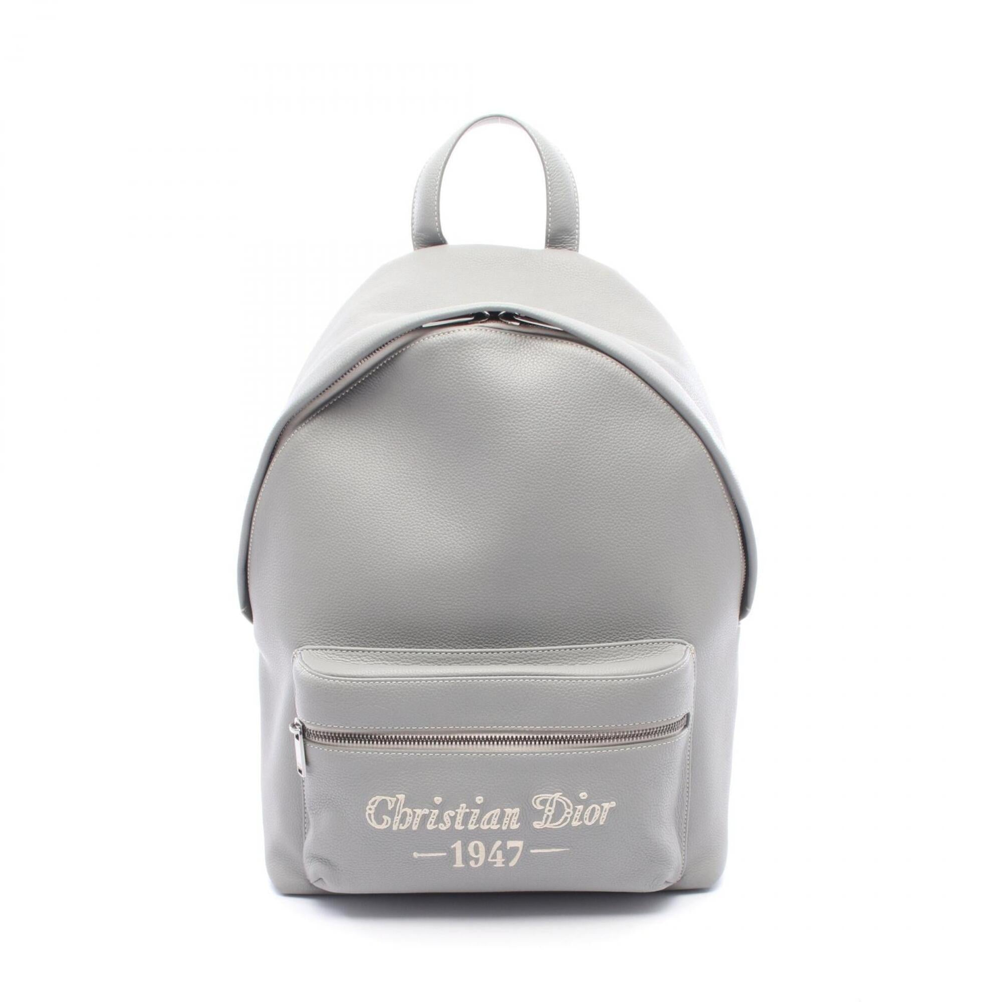 Christian Dior Gray Leather Backpack (Pre-Owned)
