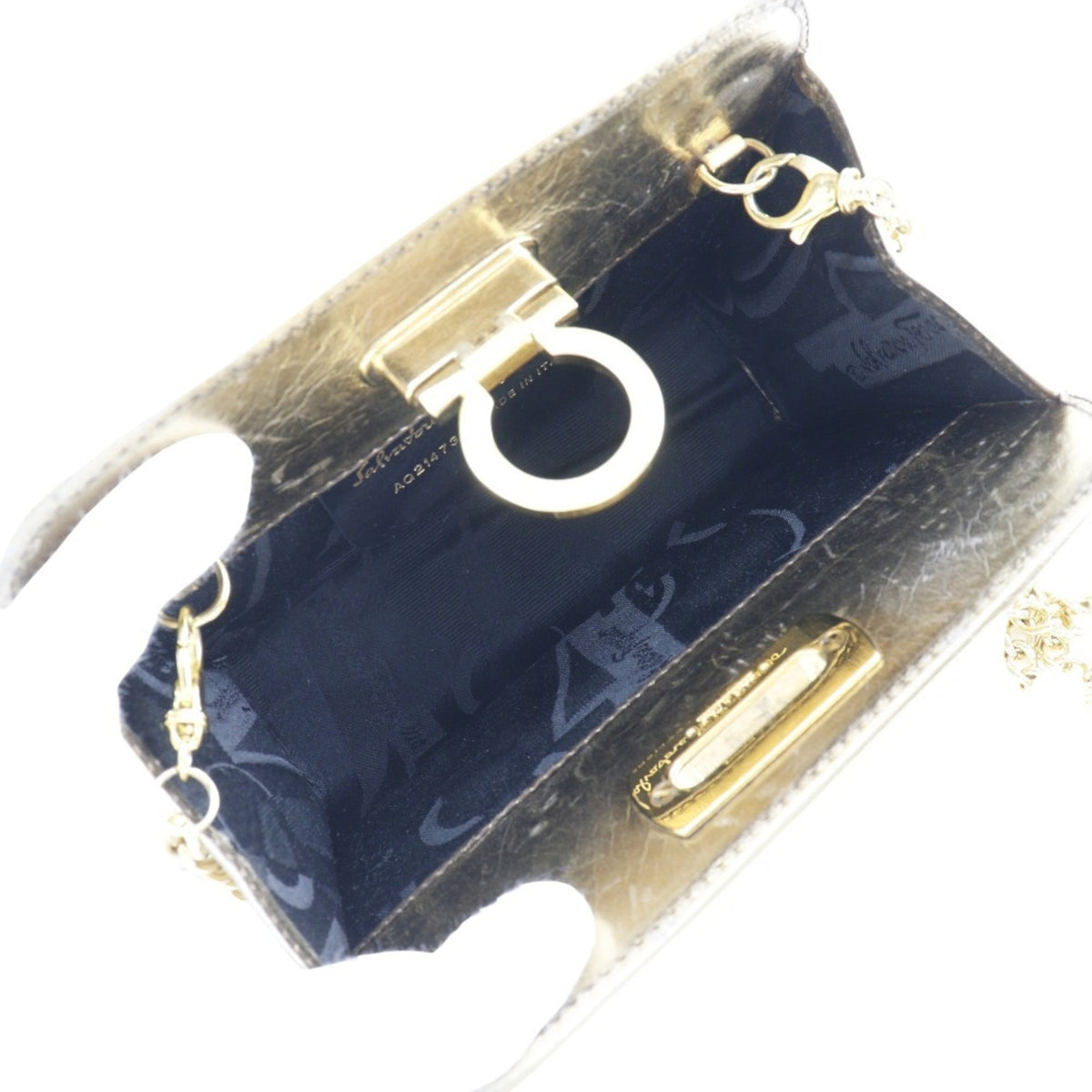 Salvatore Ferragamo Gold Leather Shoulder Bag (Pre-Owned)