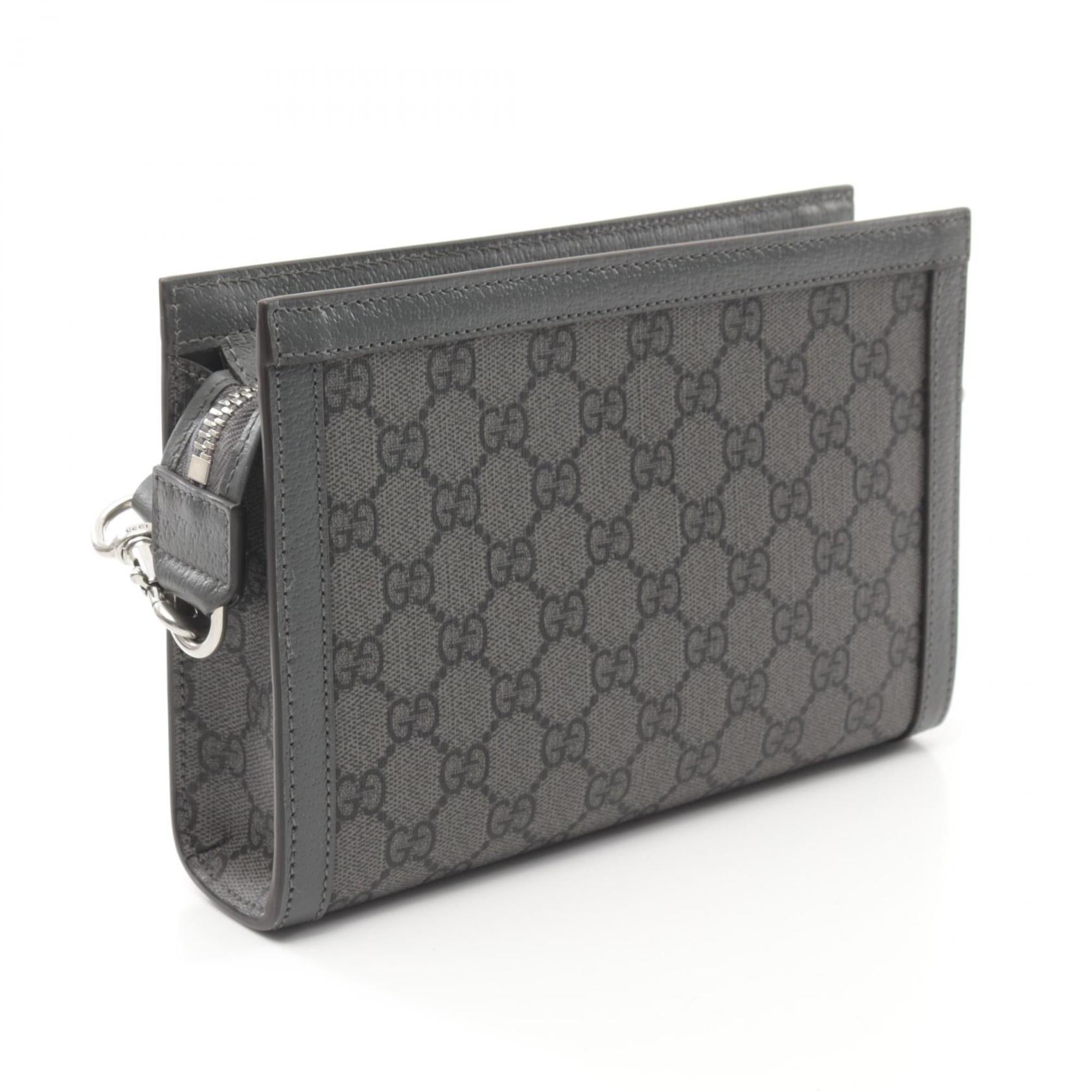 Gucci Gray Coated Canvas Leather Shoulder Bag (Pre-Owned)