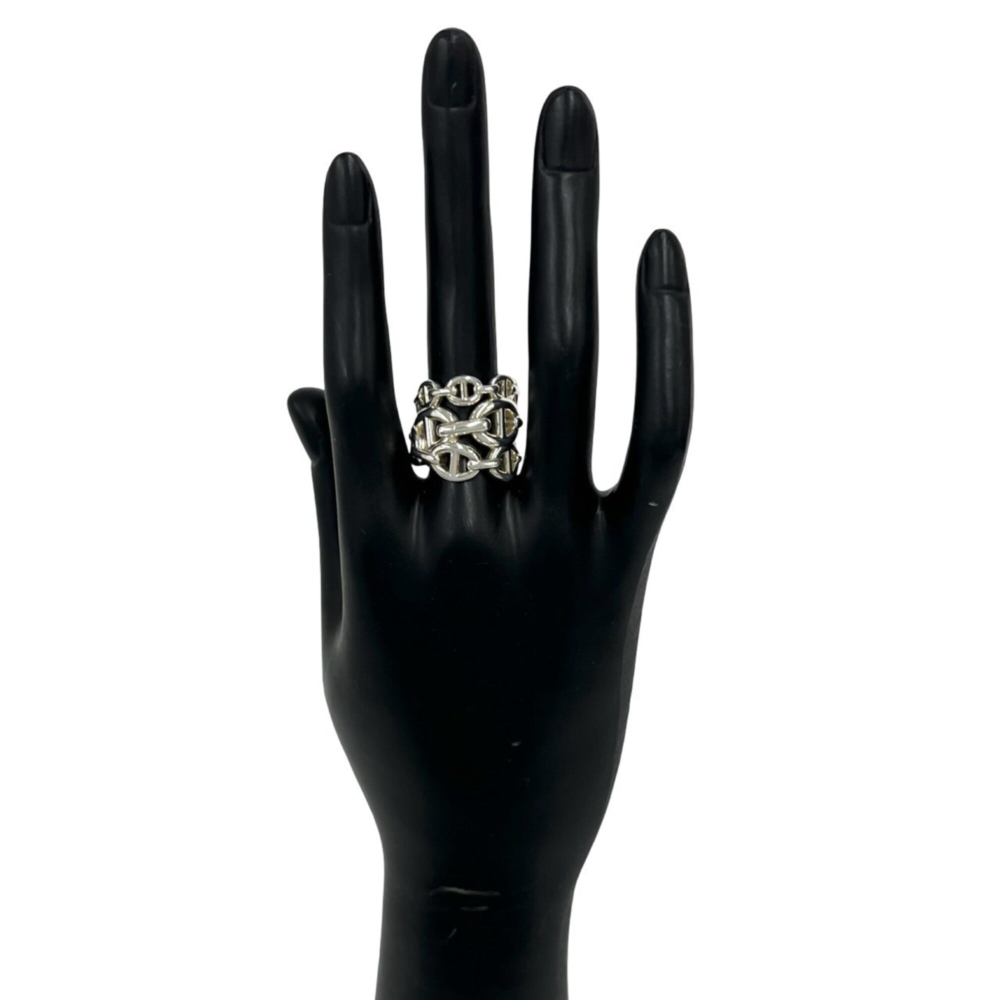 Hermes Silver Silver 925 Band Ring (Pre-Owned)
