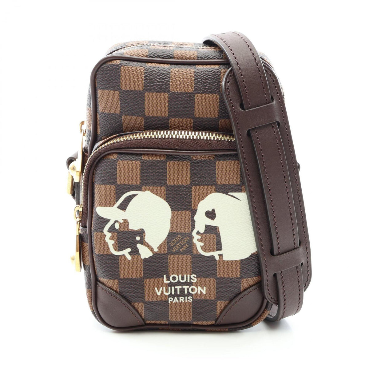 Louis Vuitton Brown Coated Canvas Leather Handbag Shoulder Bag (Pre-Owned)