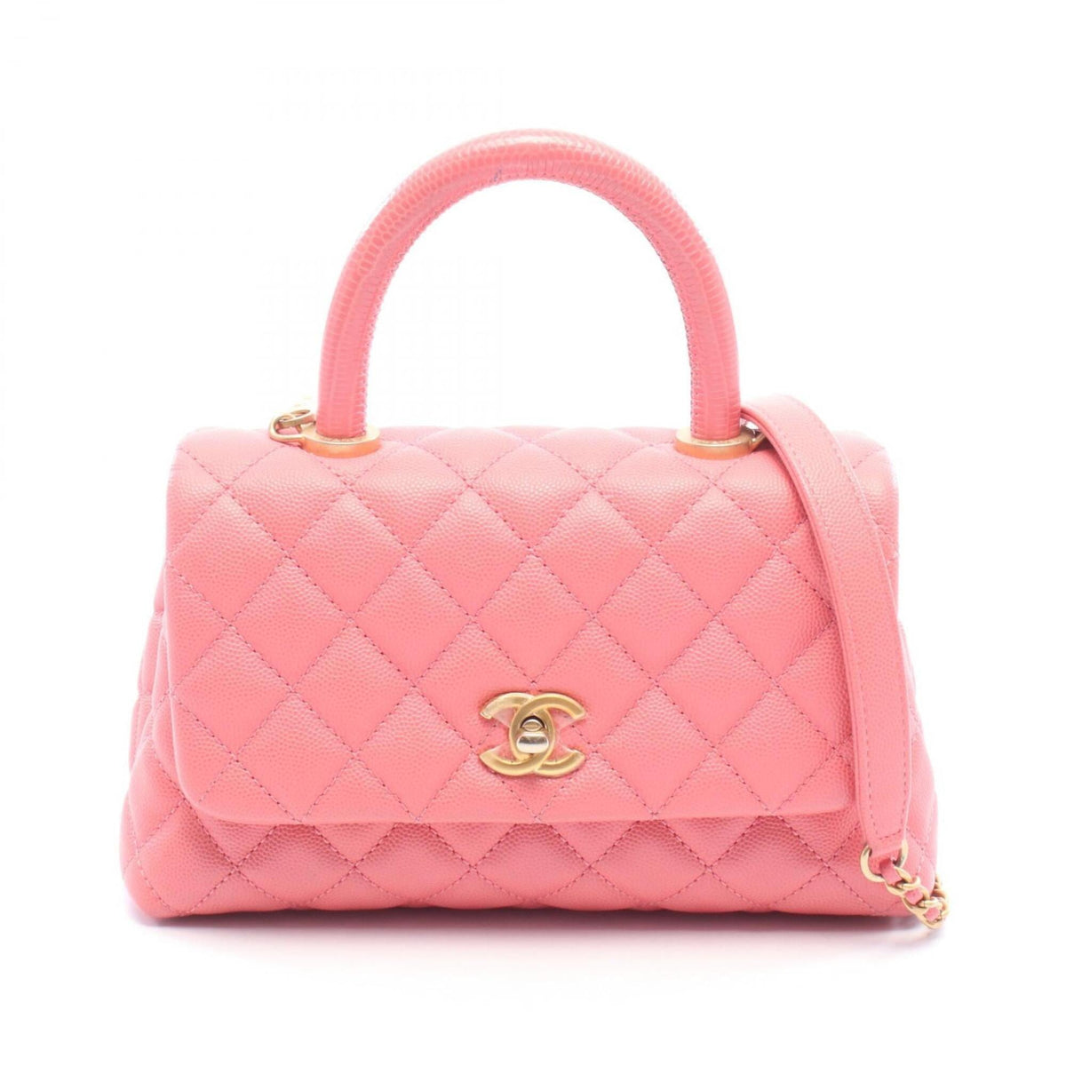 Chanel Pink Grained Calfskin Handbag (Pre-Owned)