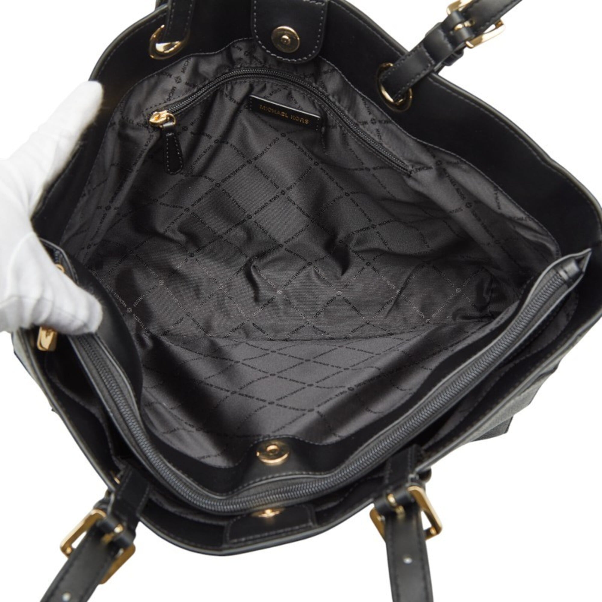 Michael Kors Black Leather Tote Bag (Pre-Owned)