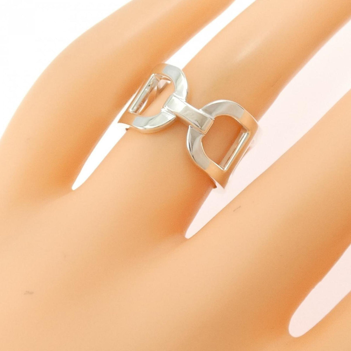 Hermes Silver Silver 925 Band Ring (Pre-Owned)