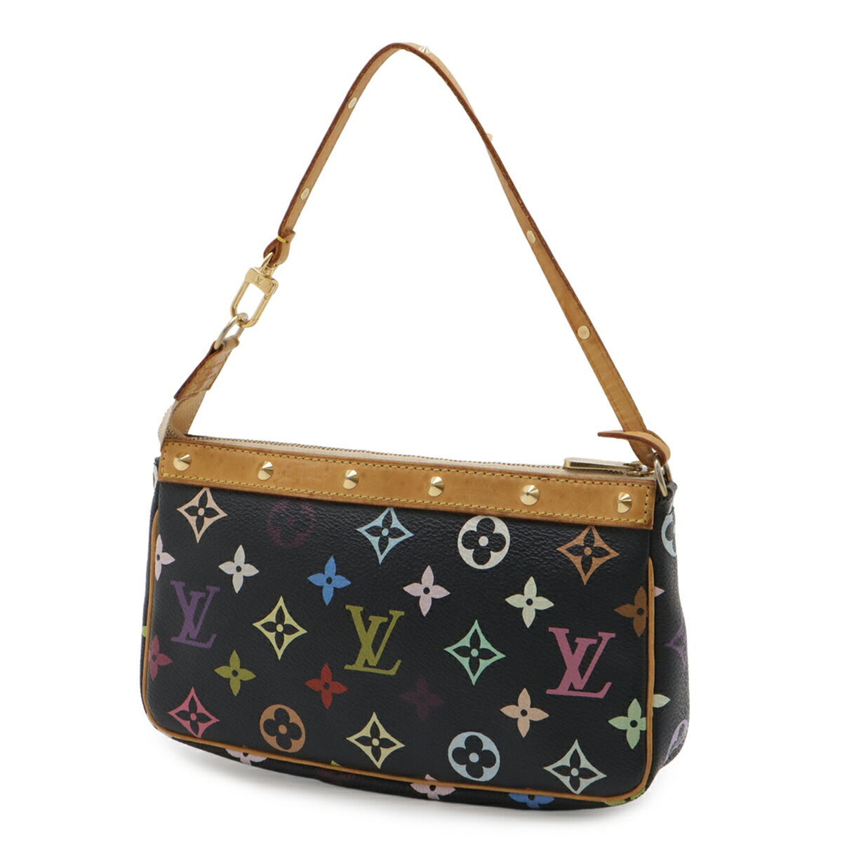 Louis Vuitton Noir Monogram Canvas Pvc Coated Canvas Handbag Pochette Pouch (Pre-Owned)