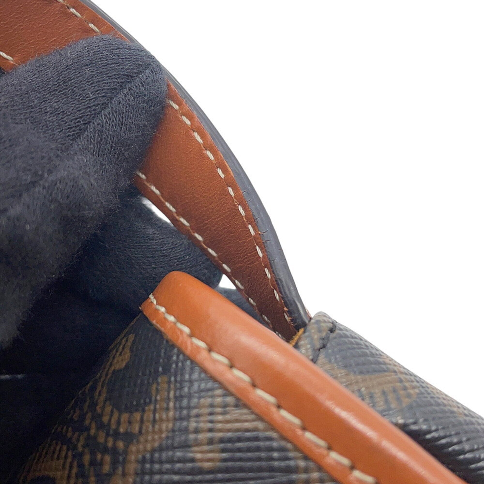 Celine Brown Canvas Leather Pouch Shoulder Bag (Pre-Owned)