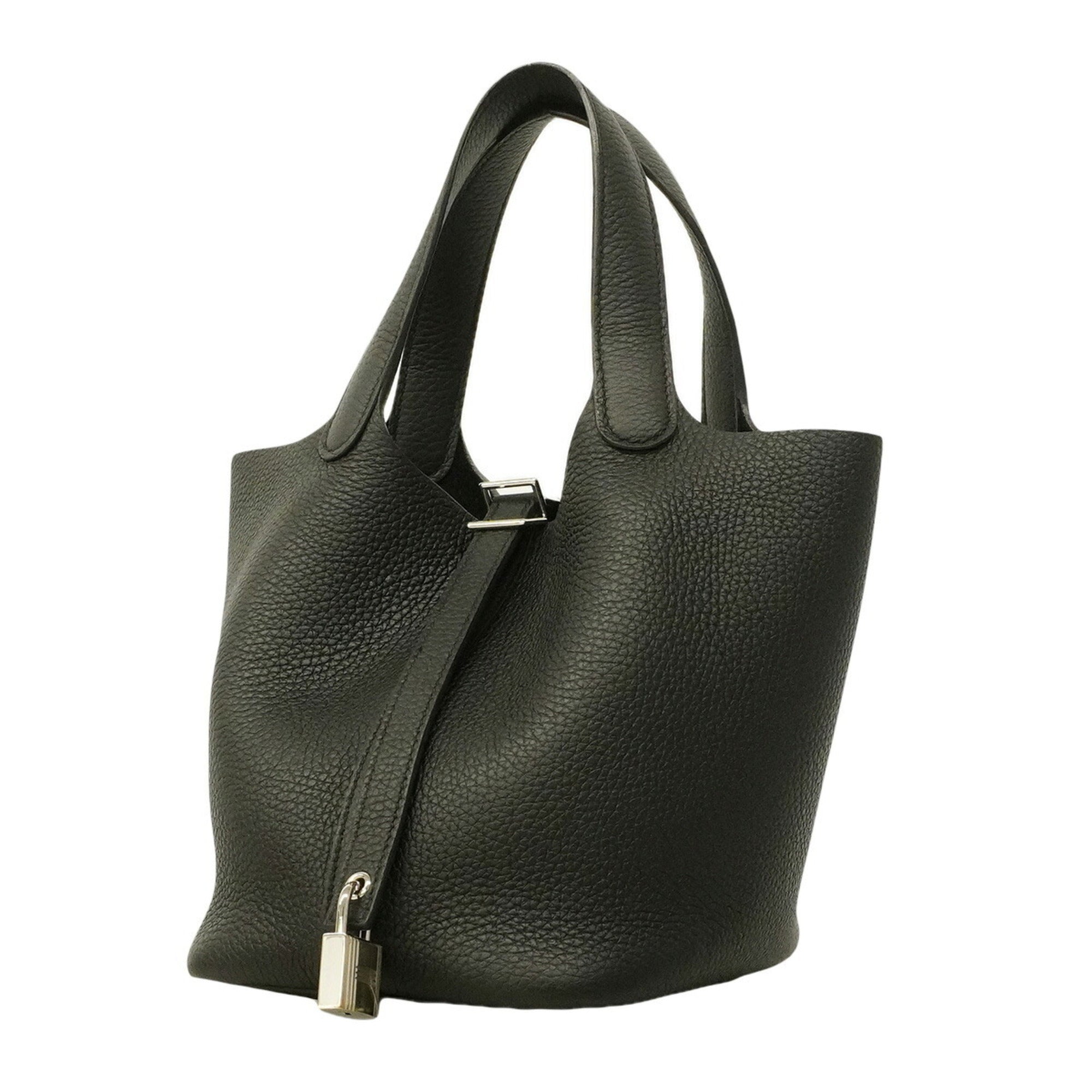 Hermes Black Taurillon Clemence Leather Handbag (Pre-Owned)