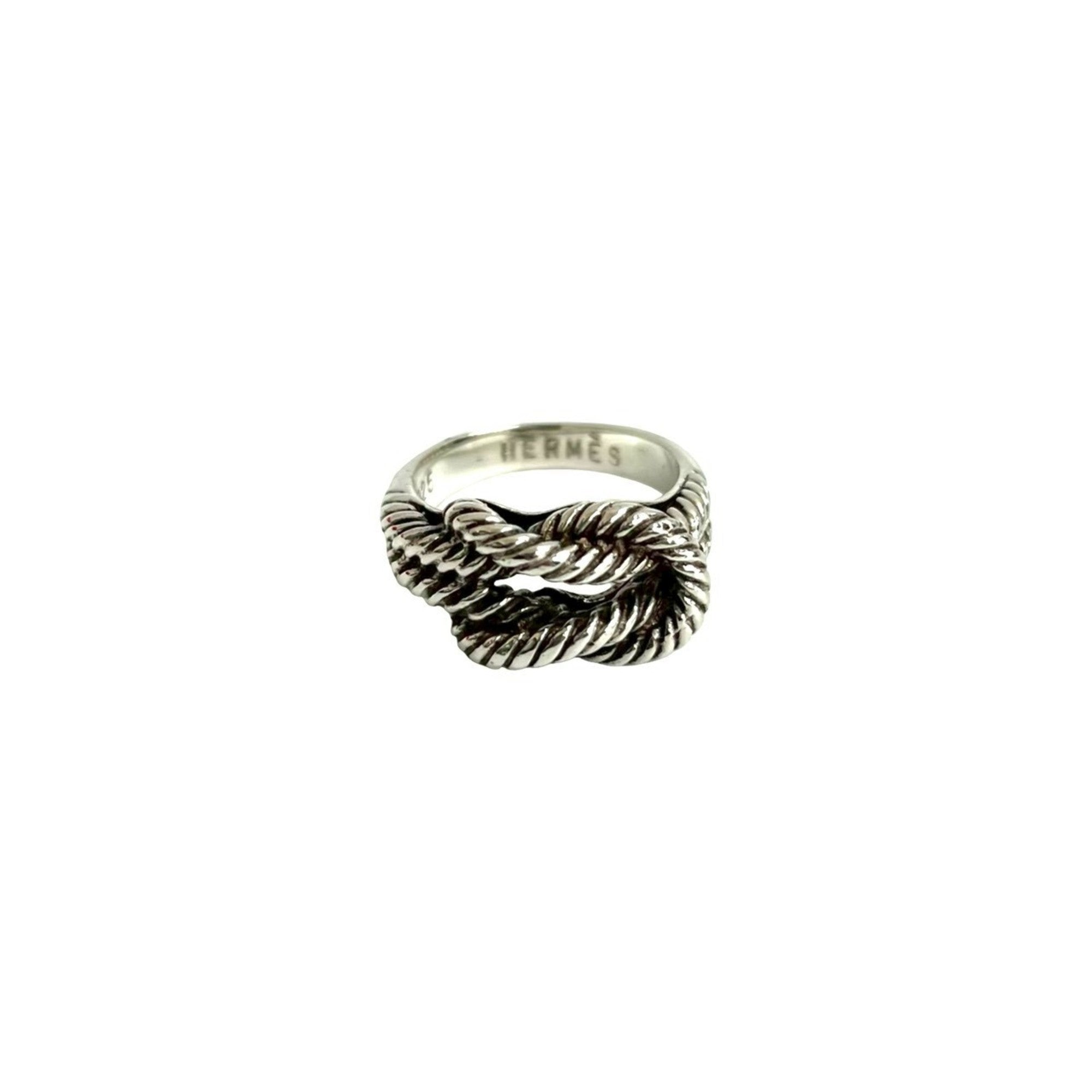 Hermes Silver Silver 925 Band Ring (Pre-Owned)