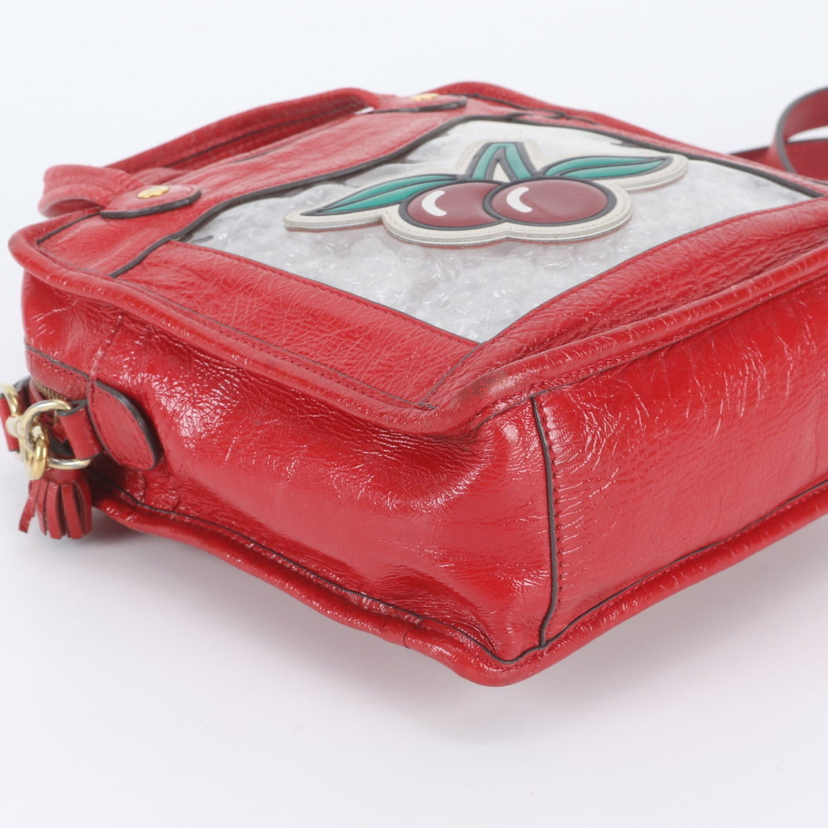 Anya Hindmarch Red Color Leather Handbag Shoulder Bag Tote Bag (Pre-Owned)