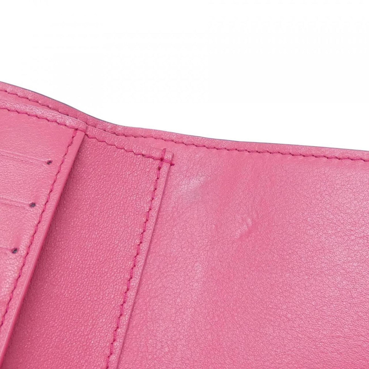 Louis Vuitton Black Hot Pink Leather Wallet (Tri-Fold) (Pre-Owned)