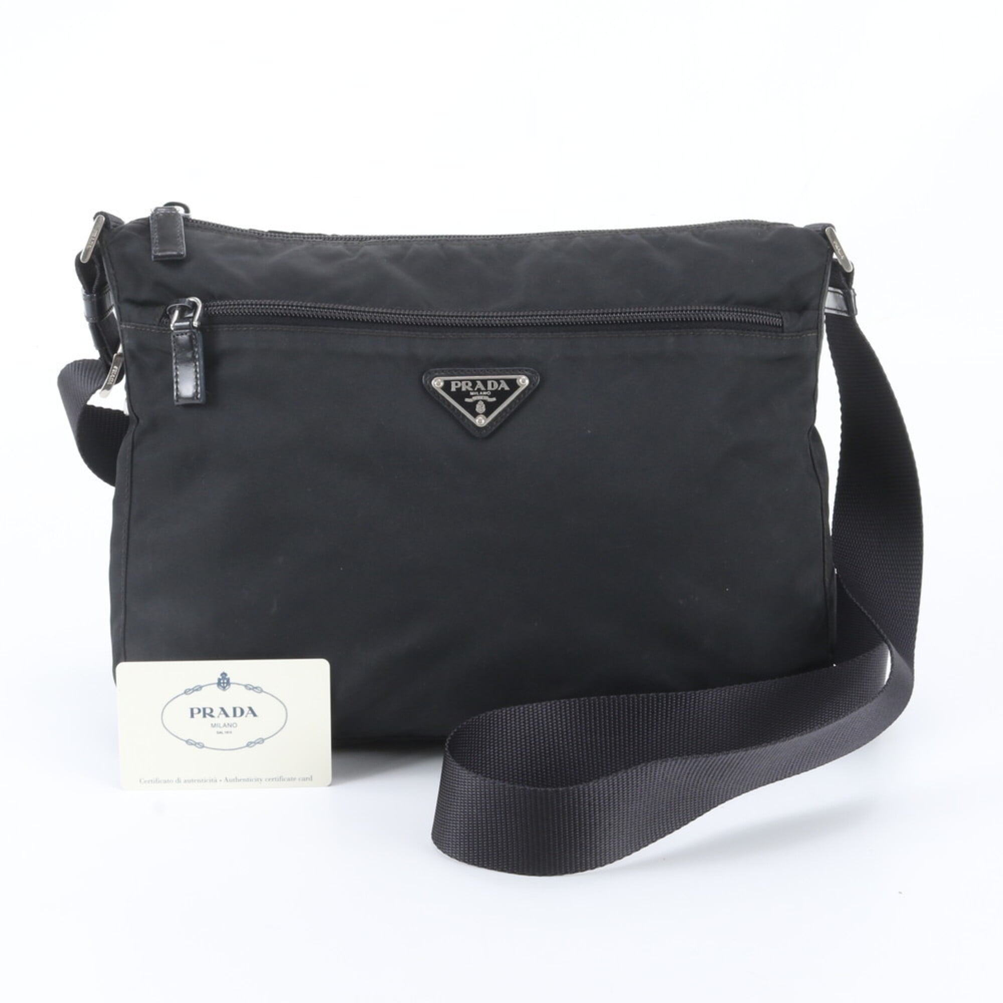 Prada Black Nylon Leather Shoulder Bag (Pre-Owned)