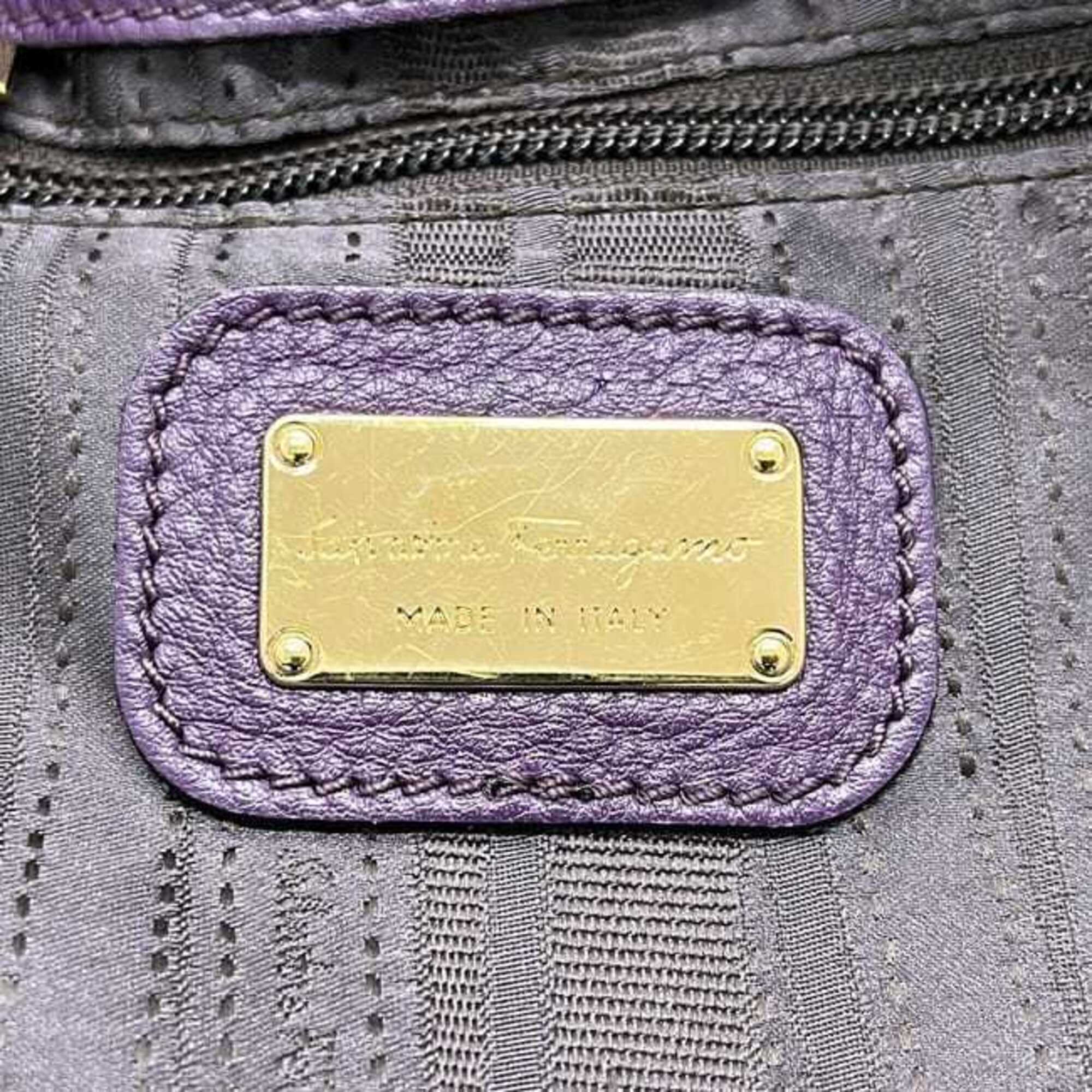 Salvatore Ferragamo Purple Leather Tote Bag (Pre-Owned)