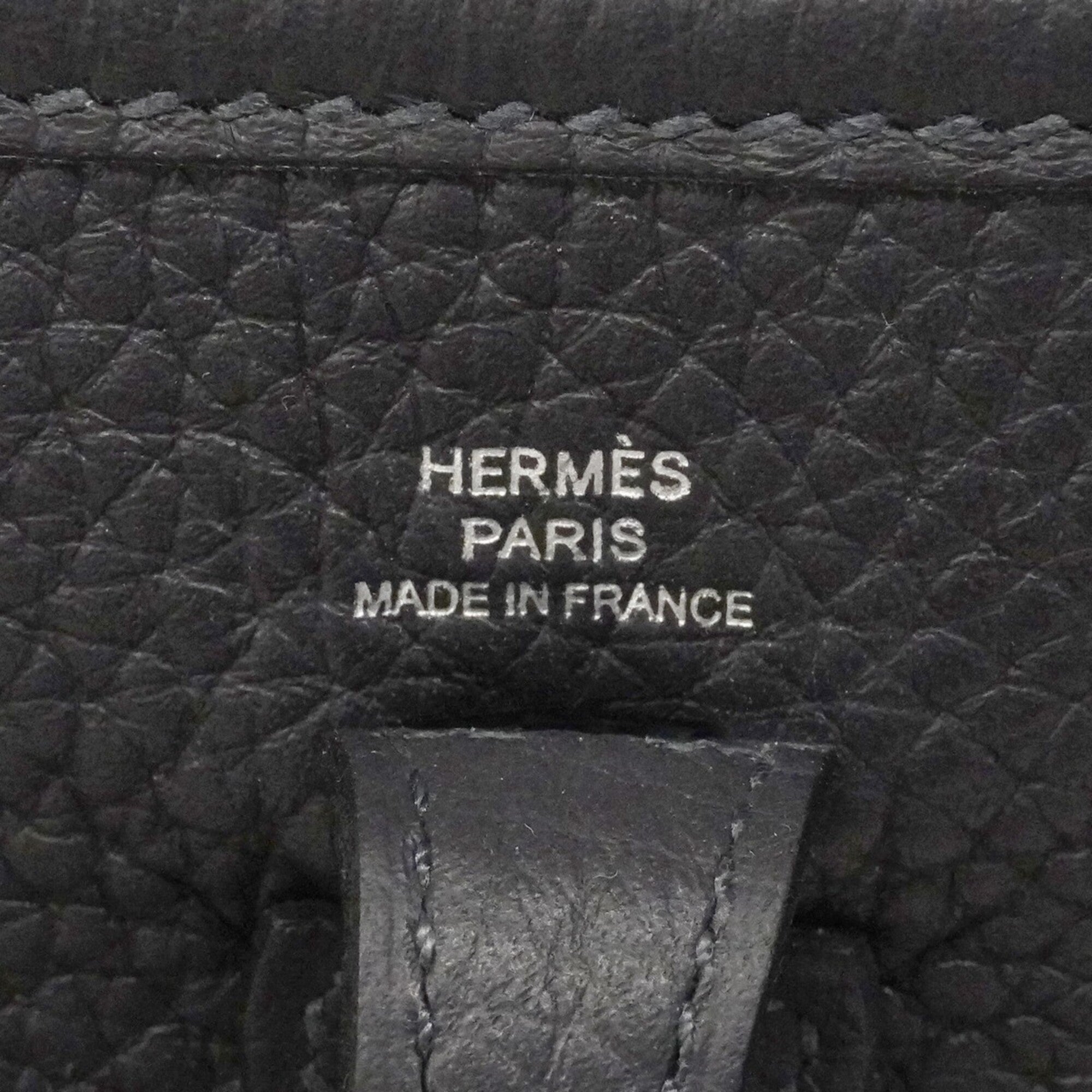 Hermes Black Taurillon Clemence Leather Shoulder Bag (Pre-Owned)