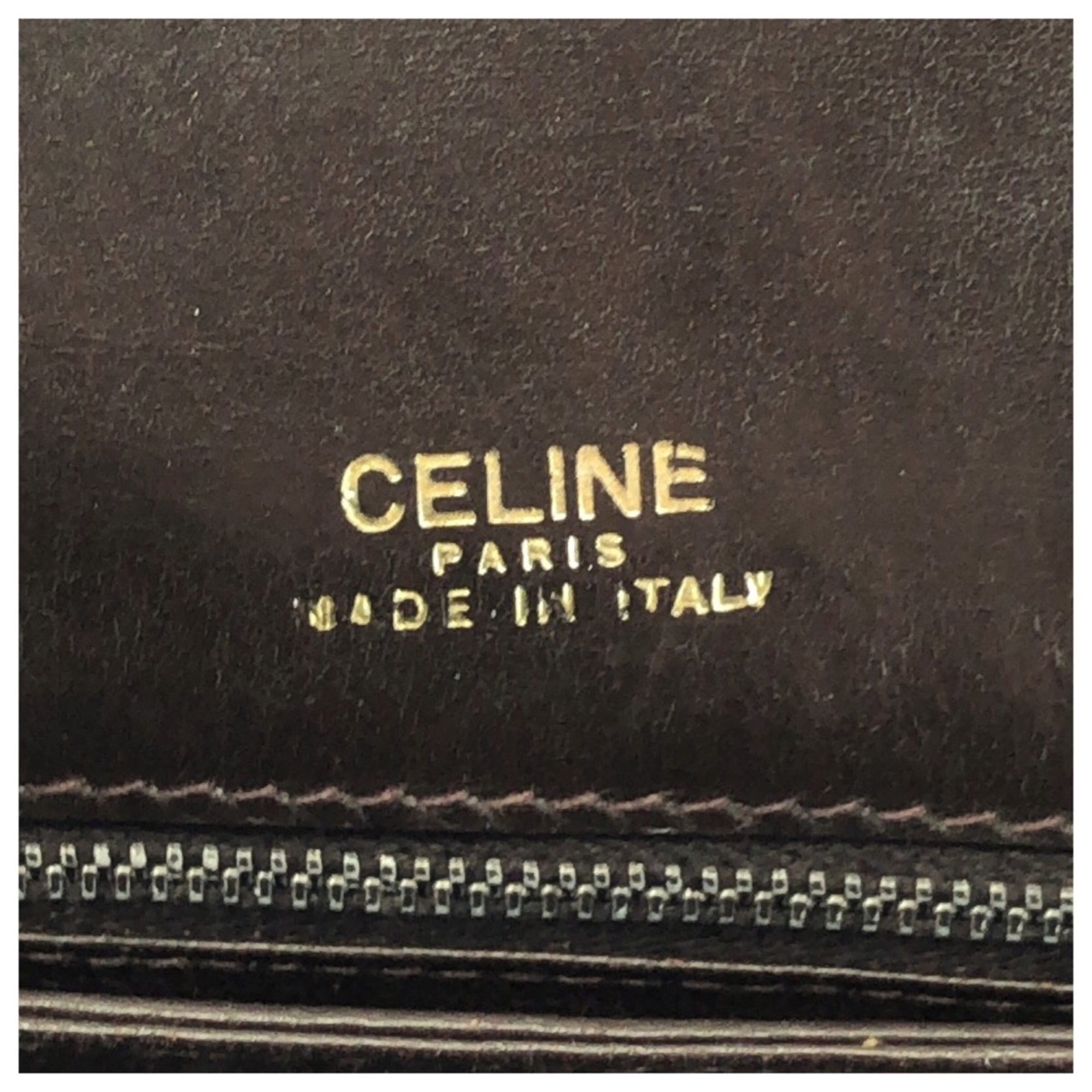 Celine Brown Dark Brown Leather Pochette Shoulder Bag (Pre-Owned)