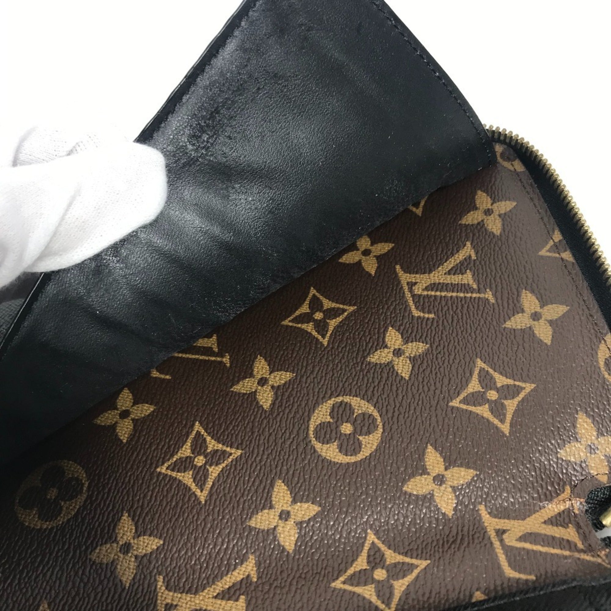 Louis Vuitton Monogram Black Brown Monogram Leather Pouch (Pre-Owned)