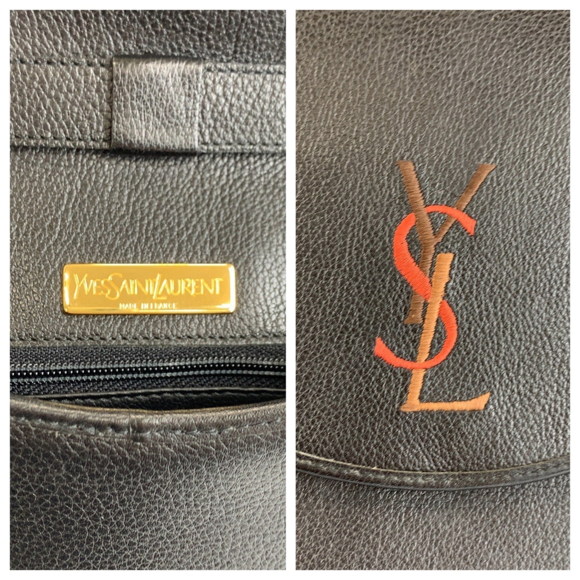 Yves Saint Laurent Black Leather Pochette Shoulder Bag (Pre-Owned)