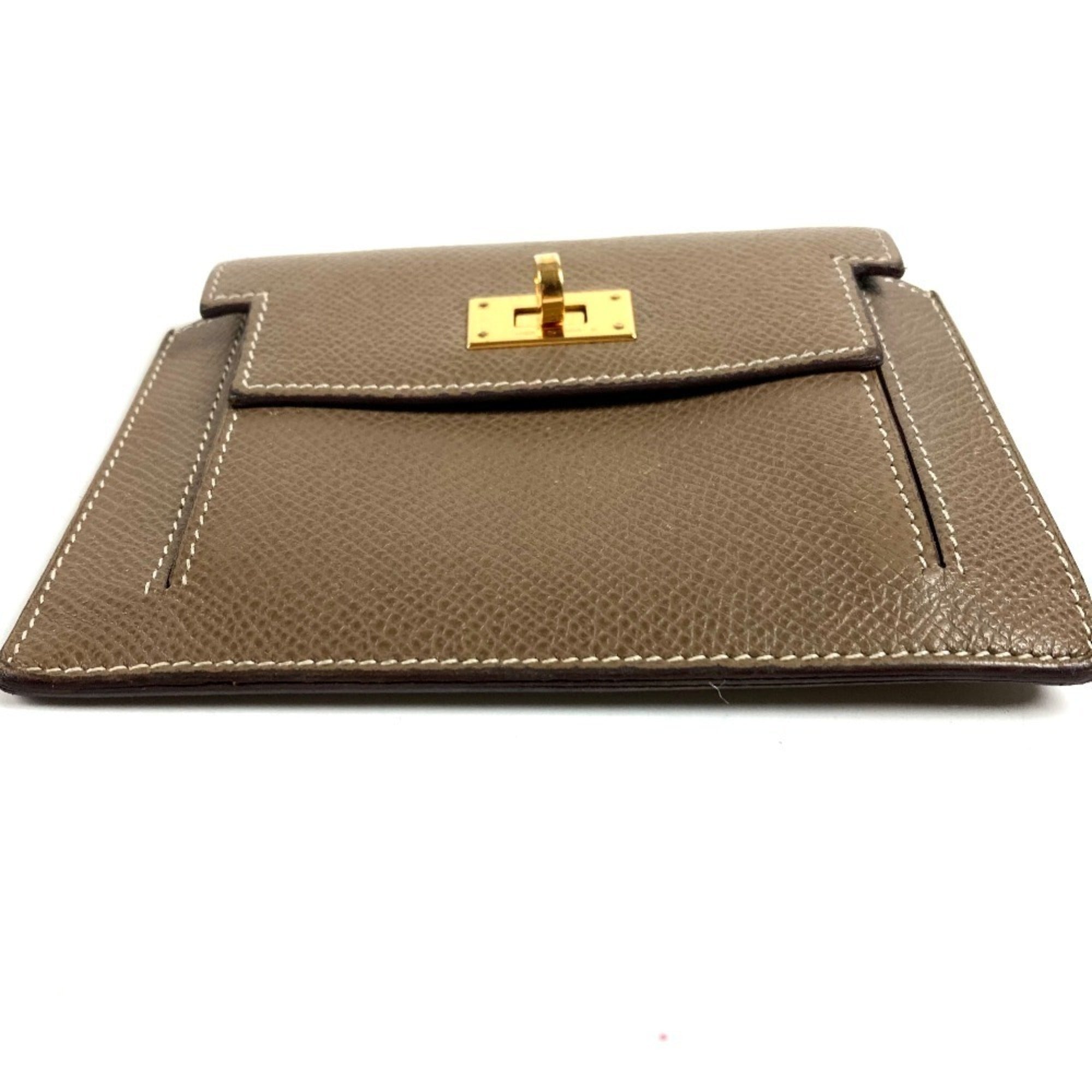 Hermes Etoupe Gray Gray Epsom Leather Coin Purse/Coin Case (Pre-Owned)