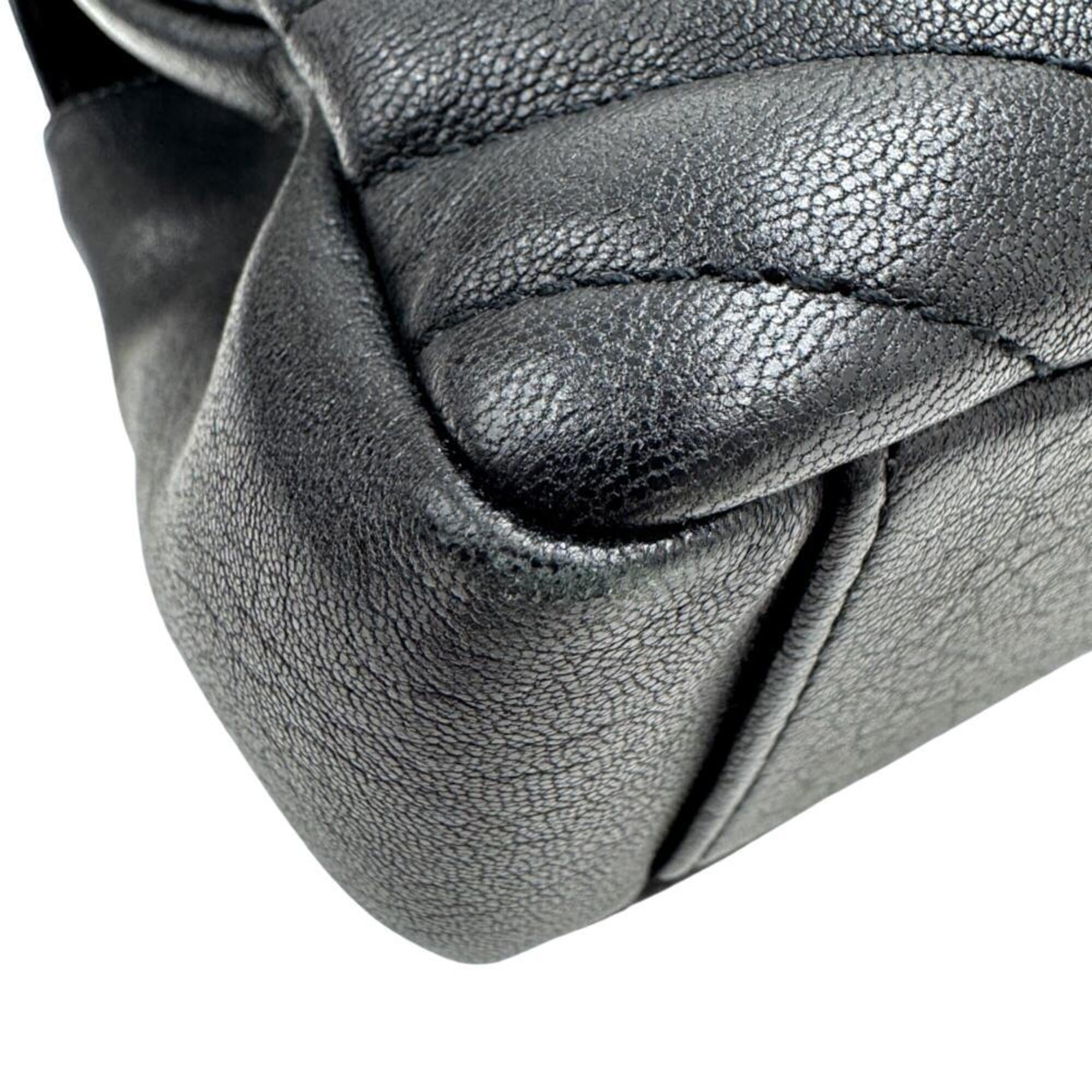 Saint Laurent Black Leather Shoulder Bag (Pre-Owned)