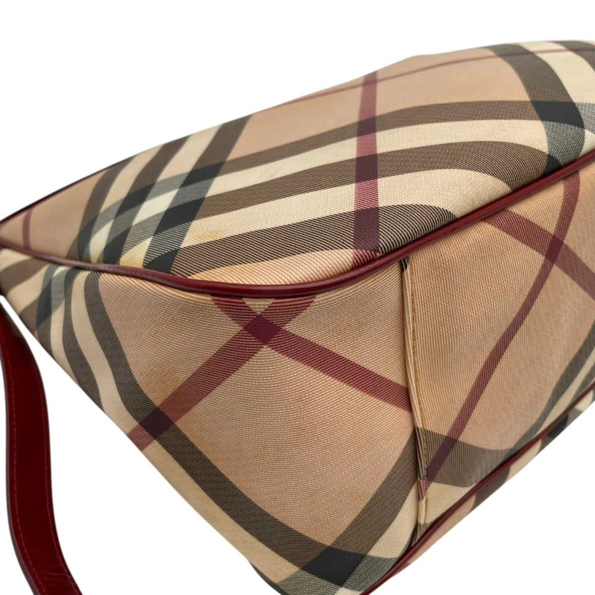 Burberry Beige Bordeaux Pvc Leather Shoulder Bag (Pre-Owned)