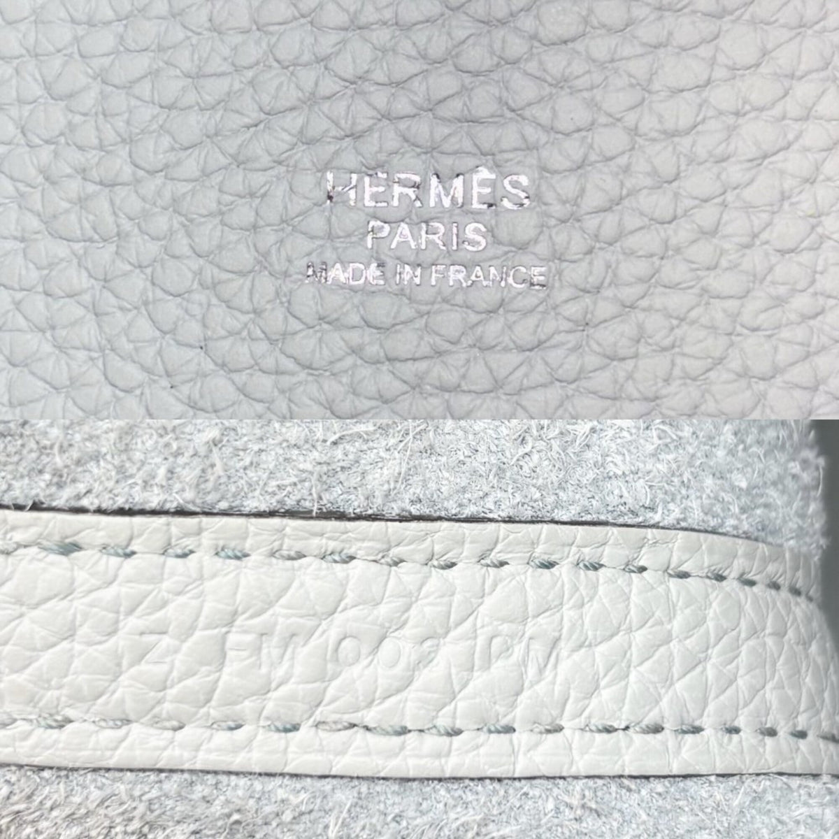 Hermes Blue Leather 100% Silk Handbag (Pre-Owned)