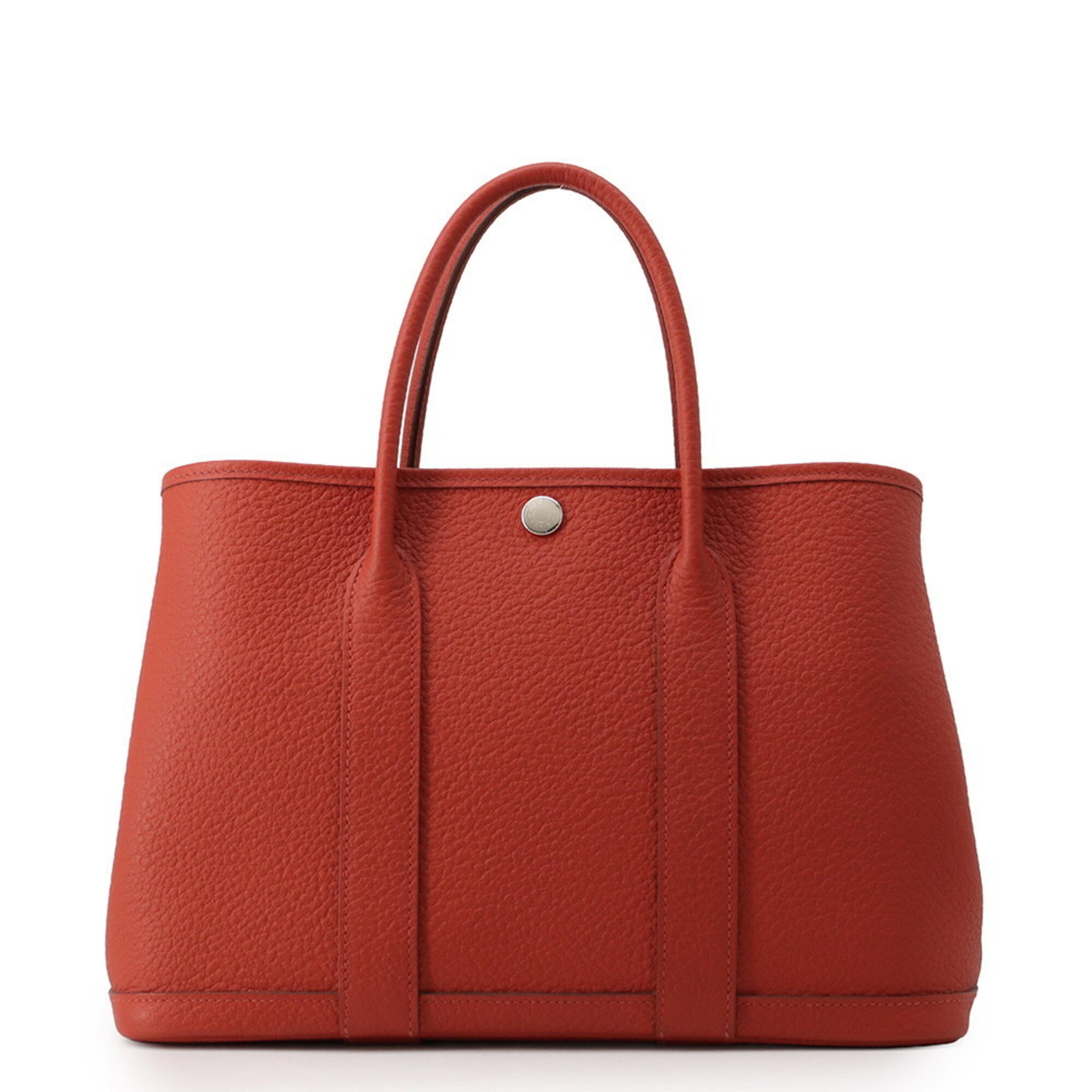 Hermes Garden Silver Country Leather Handbag Tote Bag (Pre-Owned)