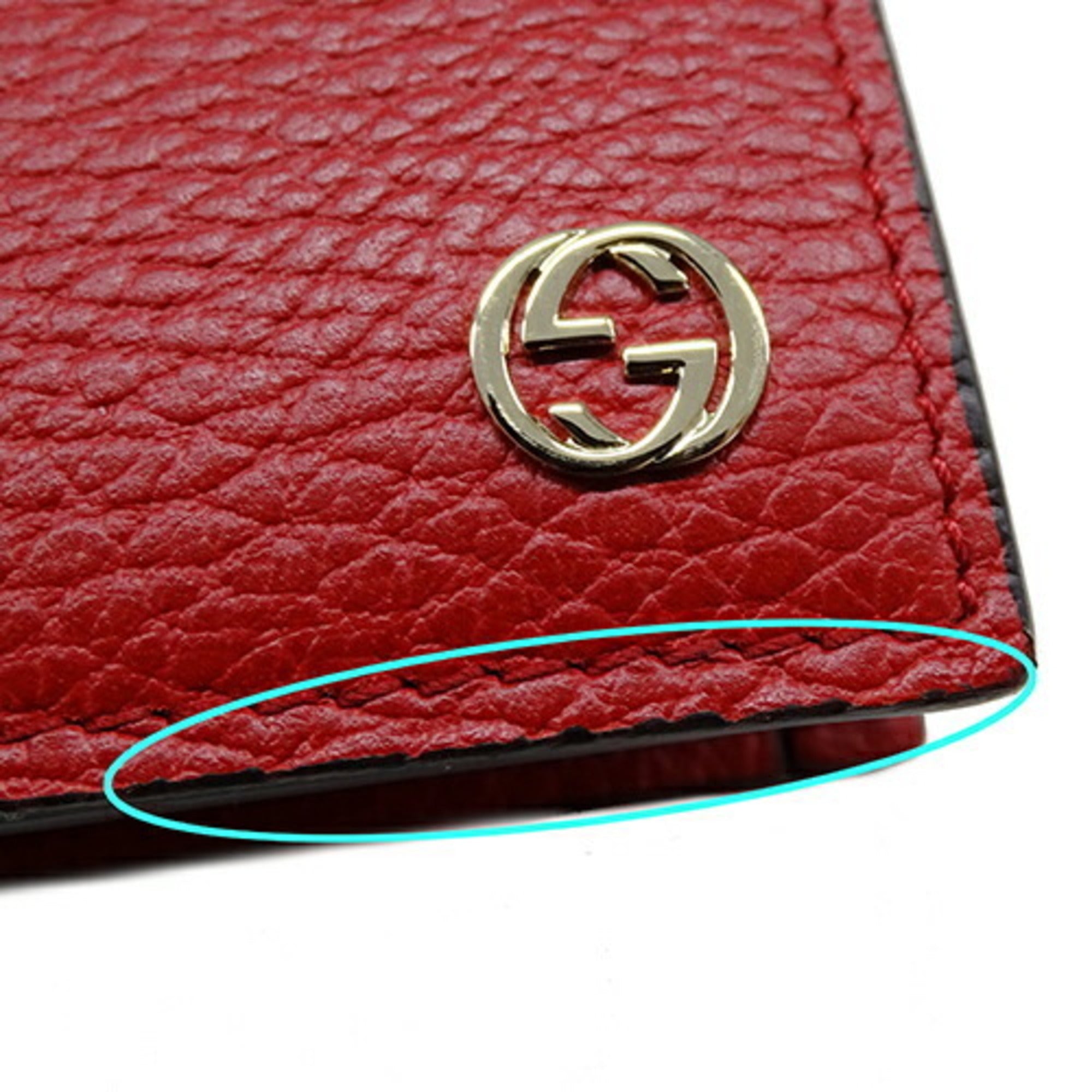 Gucci Red Color Leather Chain/Shoulder Wallet (Pre-Owned)