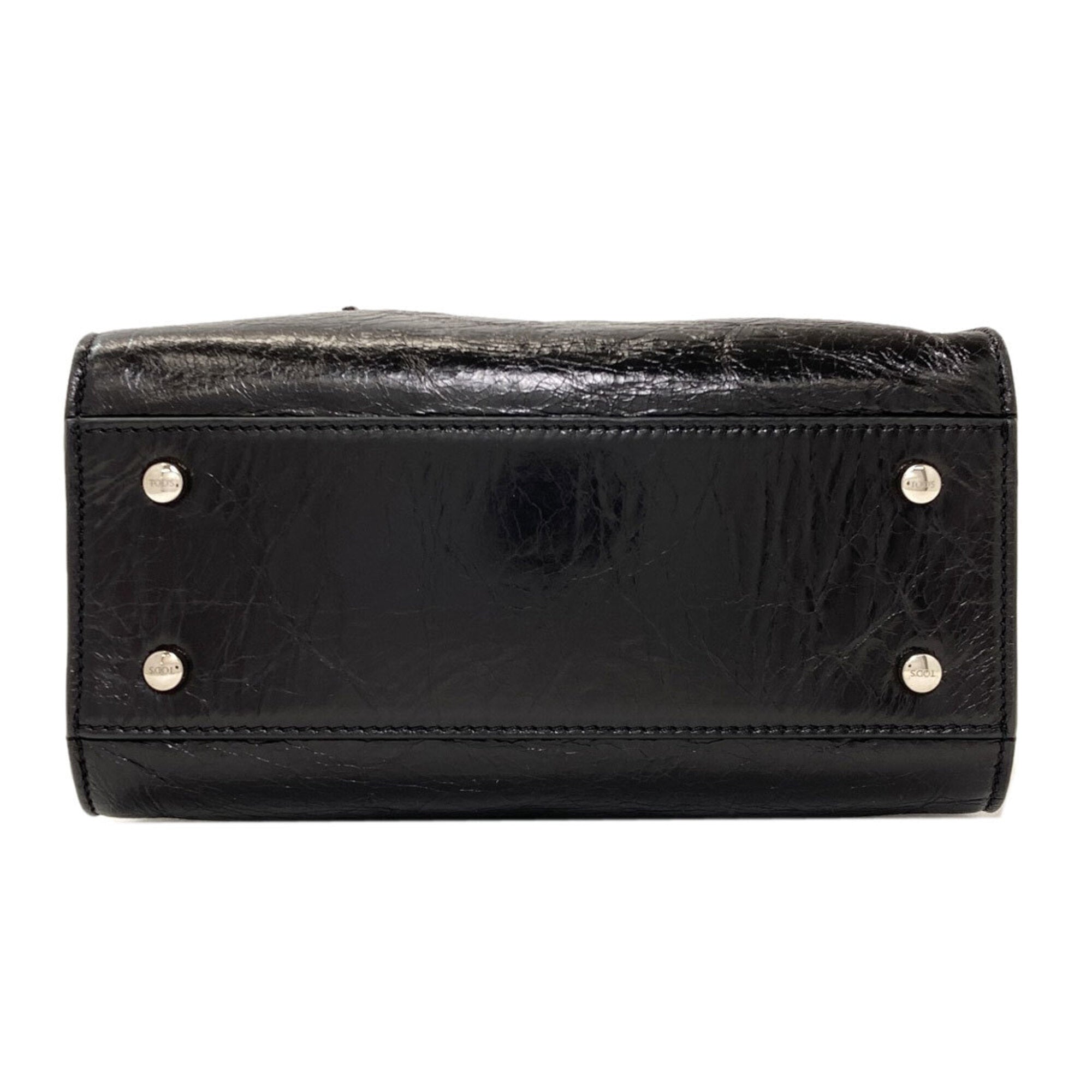 Tod's Black Leather Handbag (Pre-Owned)