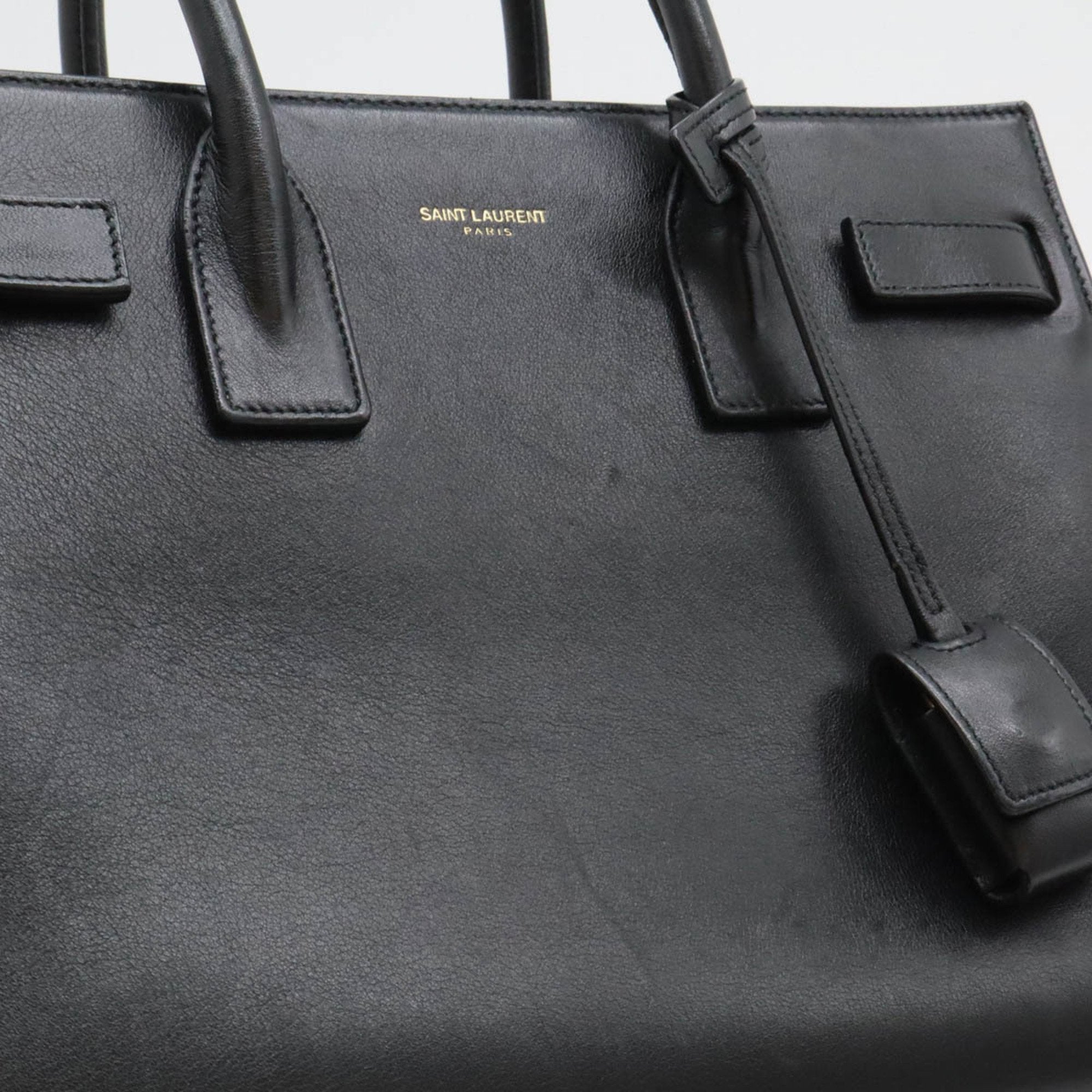 Yves Saint Laurent Black Leather Handbag Shoulder Bag (Pre-Owned)