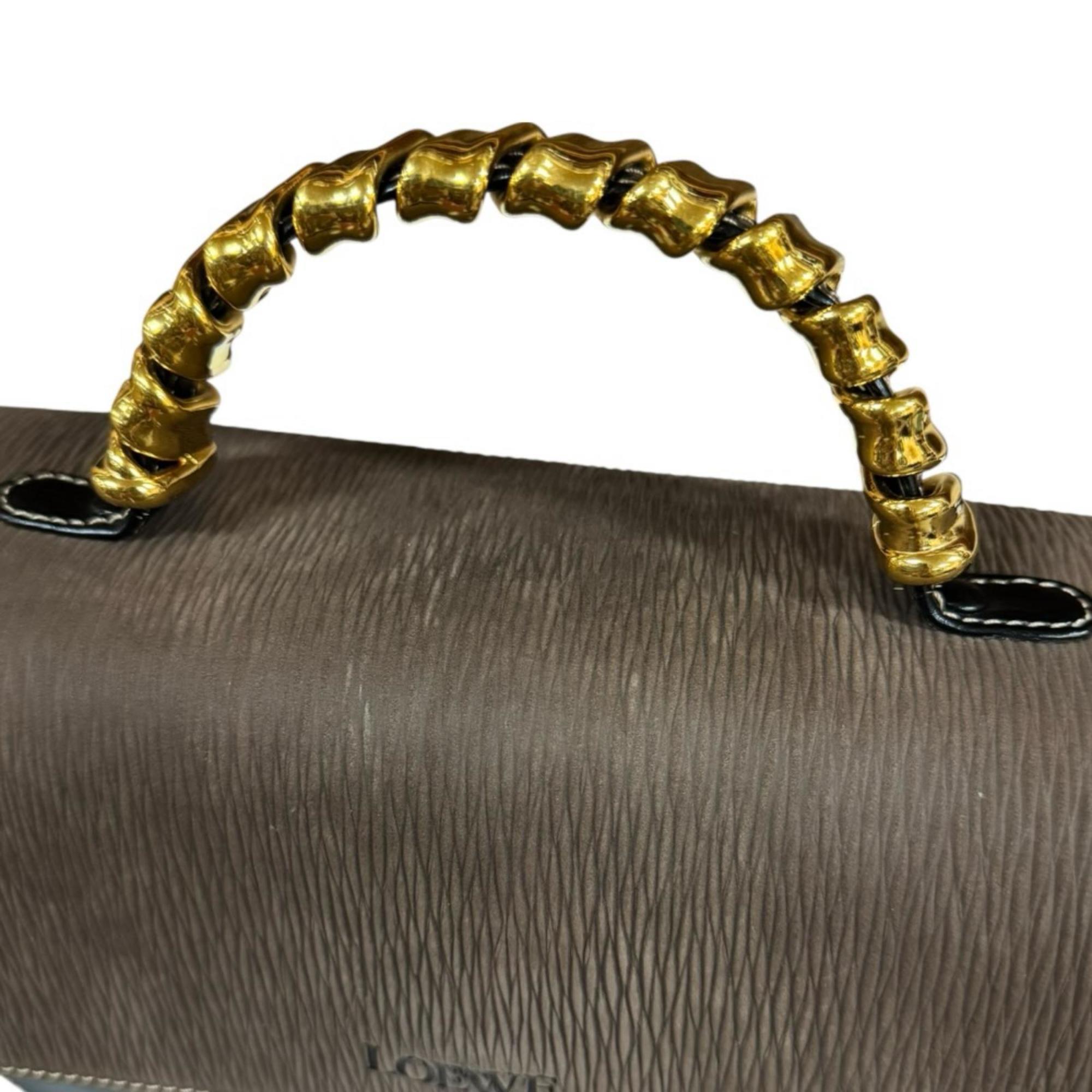 Loewe Black Brown Leather Handbag (Pre-Owned)