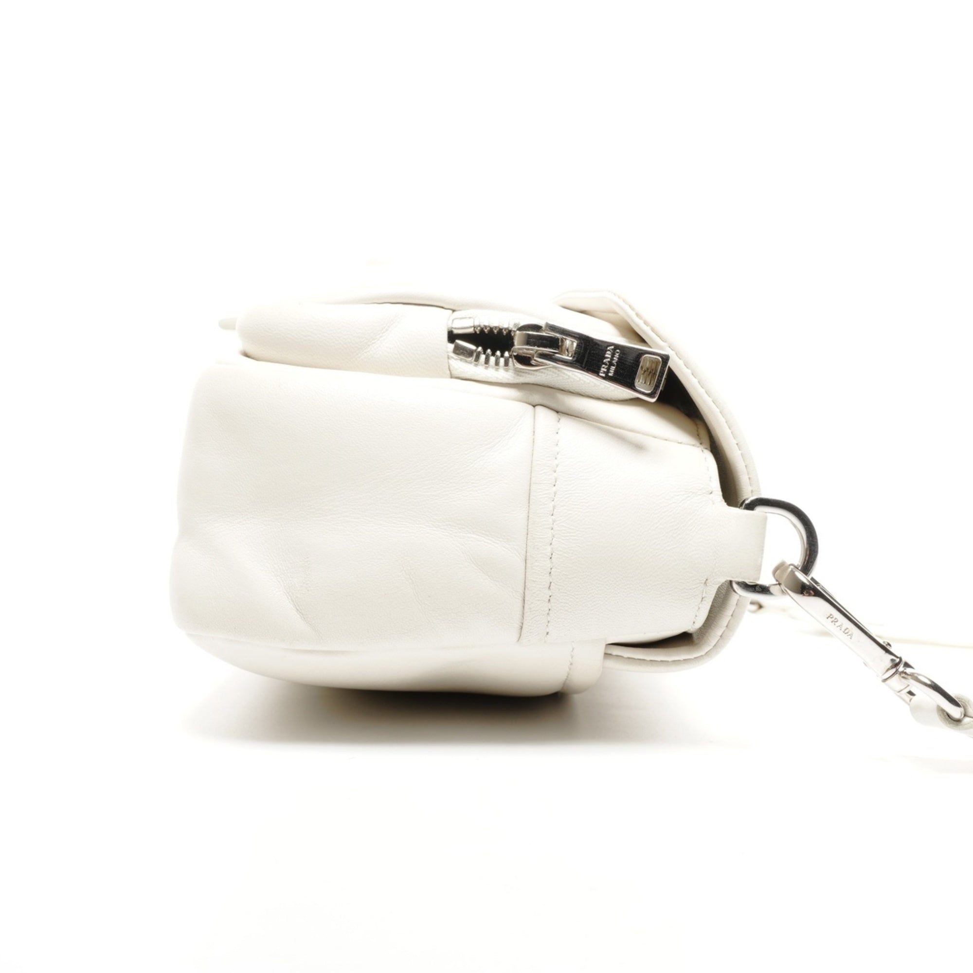 Prada White Nappa Leather Shoulder Bag (Pre-Owned)