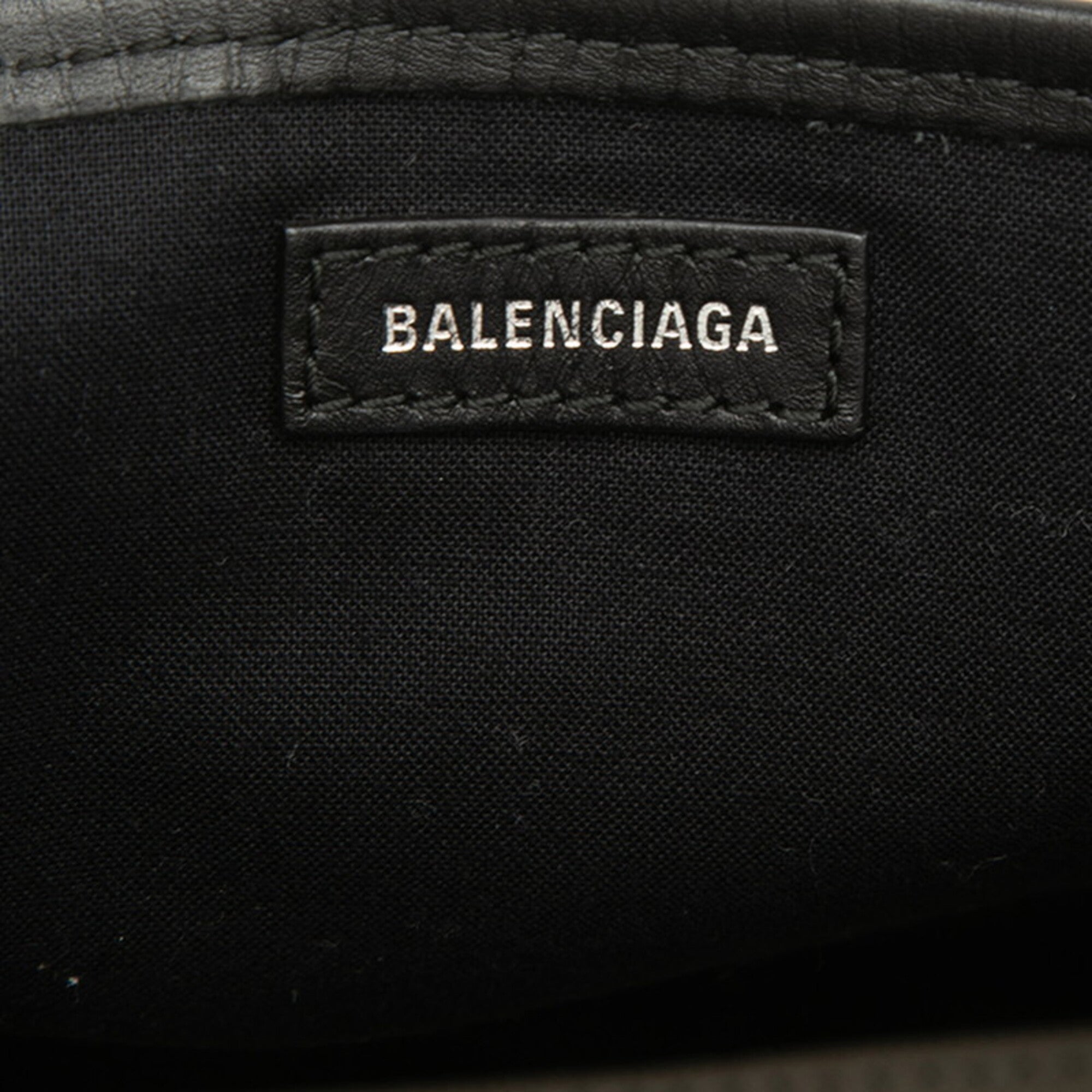 Balenciaga Black Ivory Ivory Handbag Pouch Shoulder Bag (Pre-Owned)