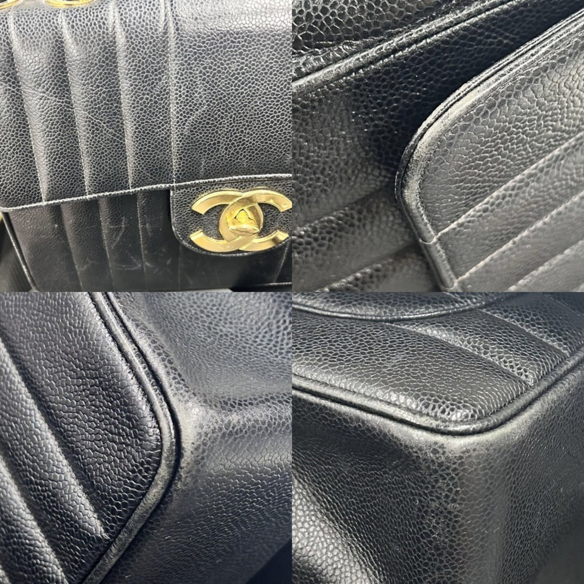 Chanel Black Grained Calfskin Shoulder Bag (Pre-Owned)