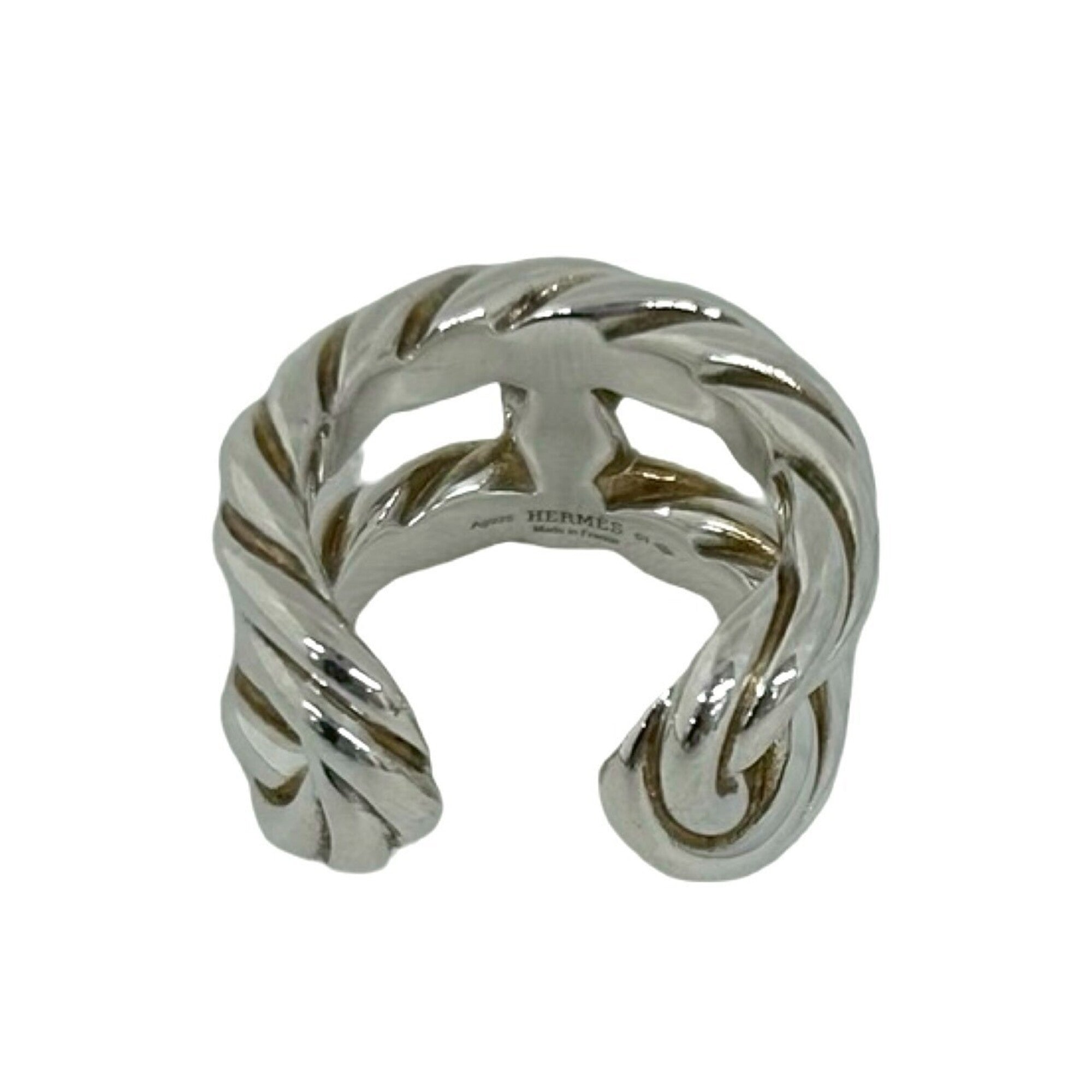 Hermes Silver Silver 925 Band Ring (Pre-Owned)