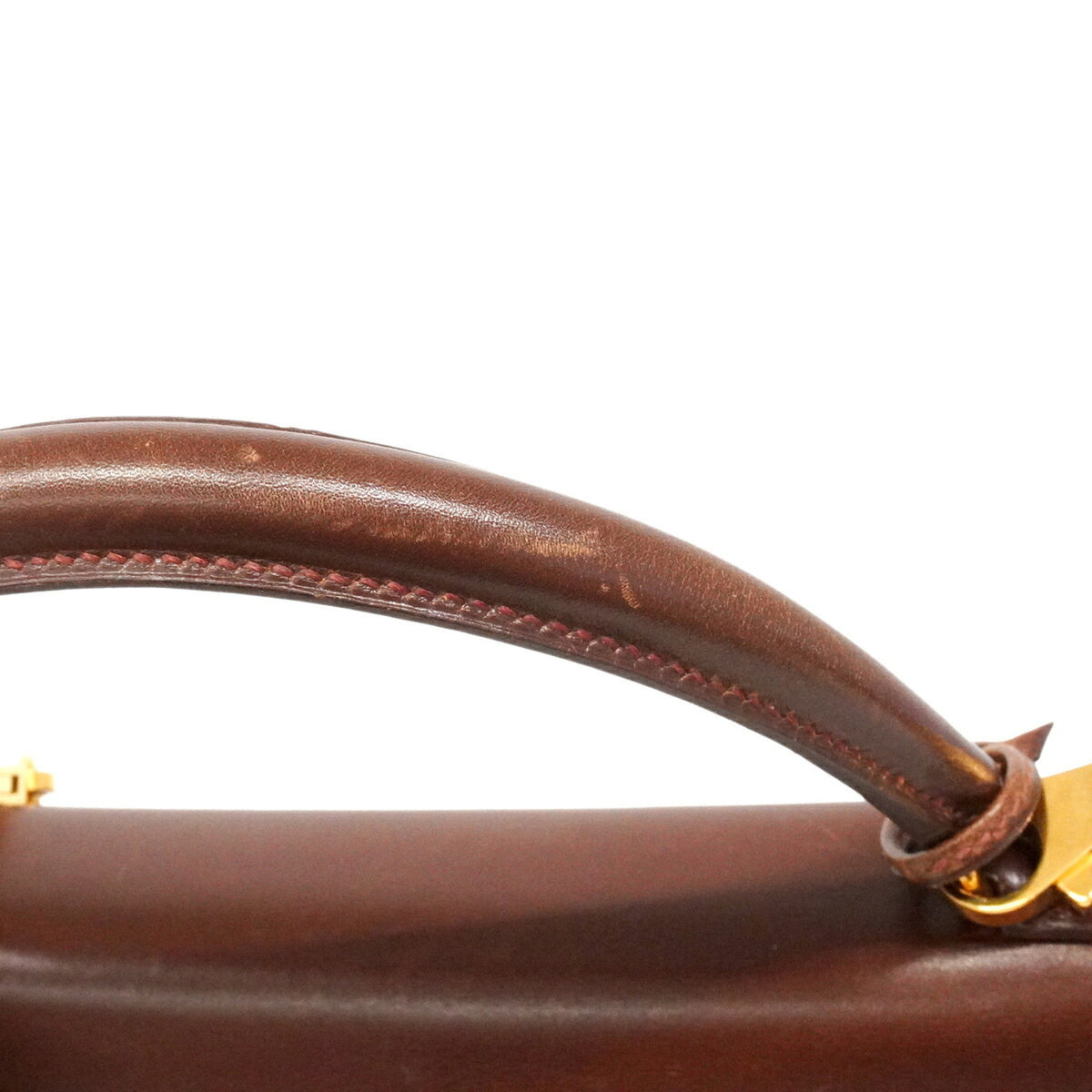 Hermes Noisette Box Calf Leather Handbag (Pre-Owned)