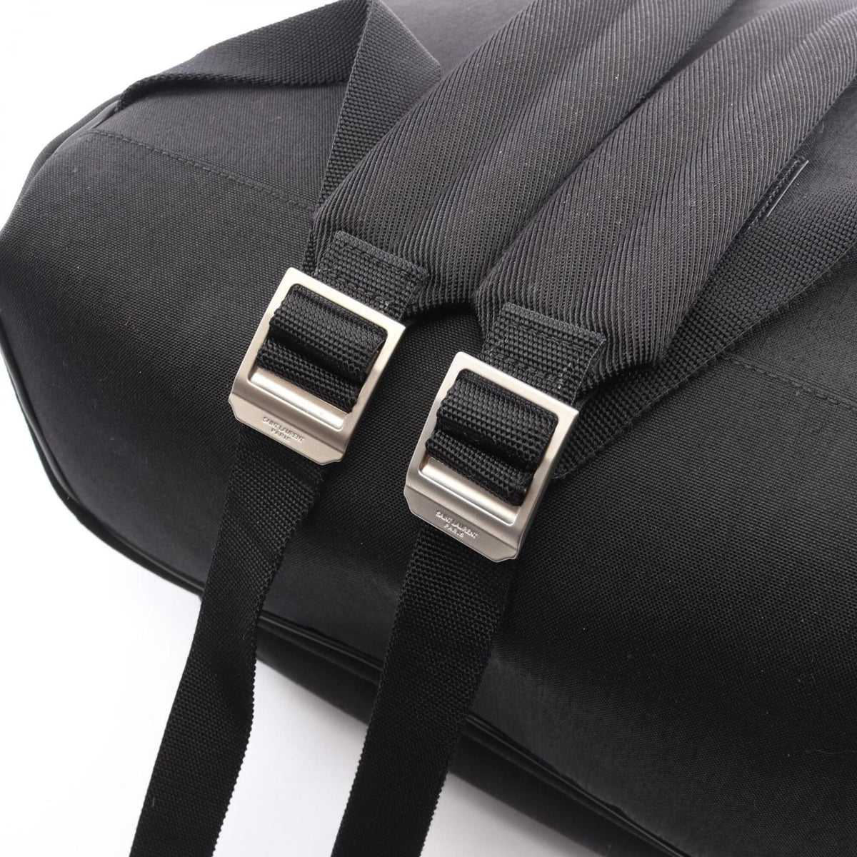 Saint Laurent Black Canvas Leather Backpack Handbag (Pre-Owned)