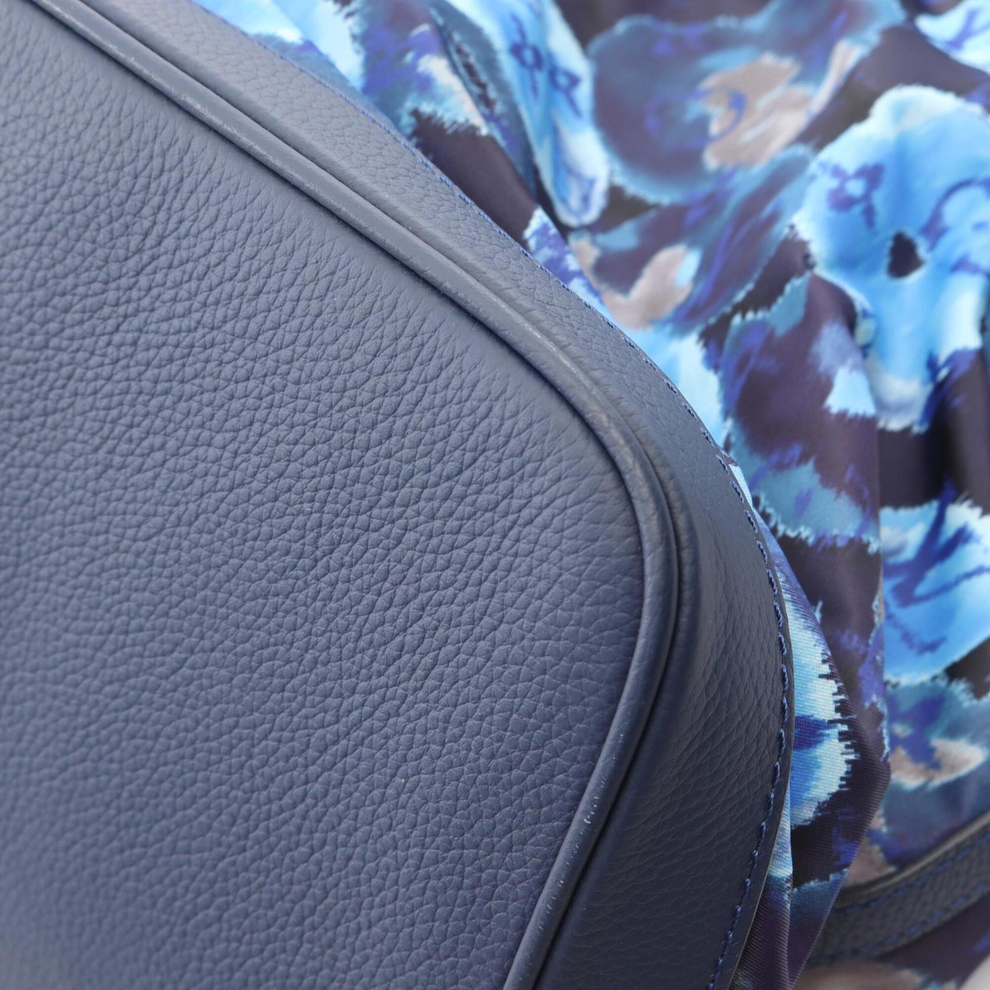 Louis Vuitton Blue Grand Blue Multi-Color Nylon Leather Handbag Tote Bag (Pre-Owned)